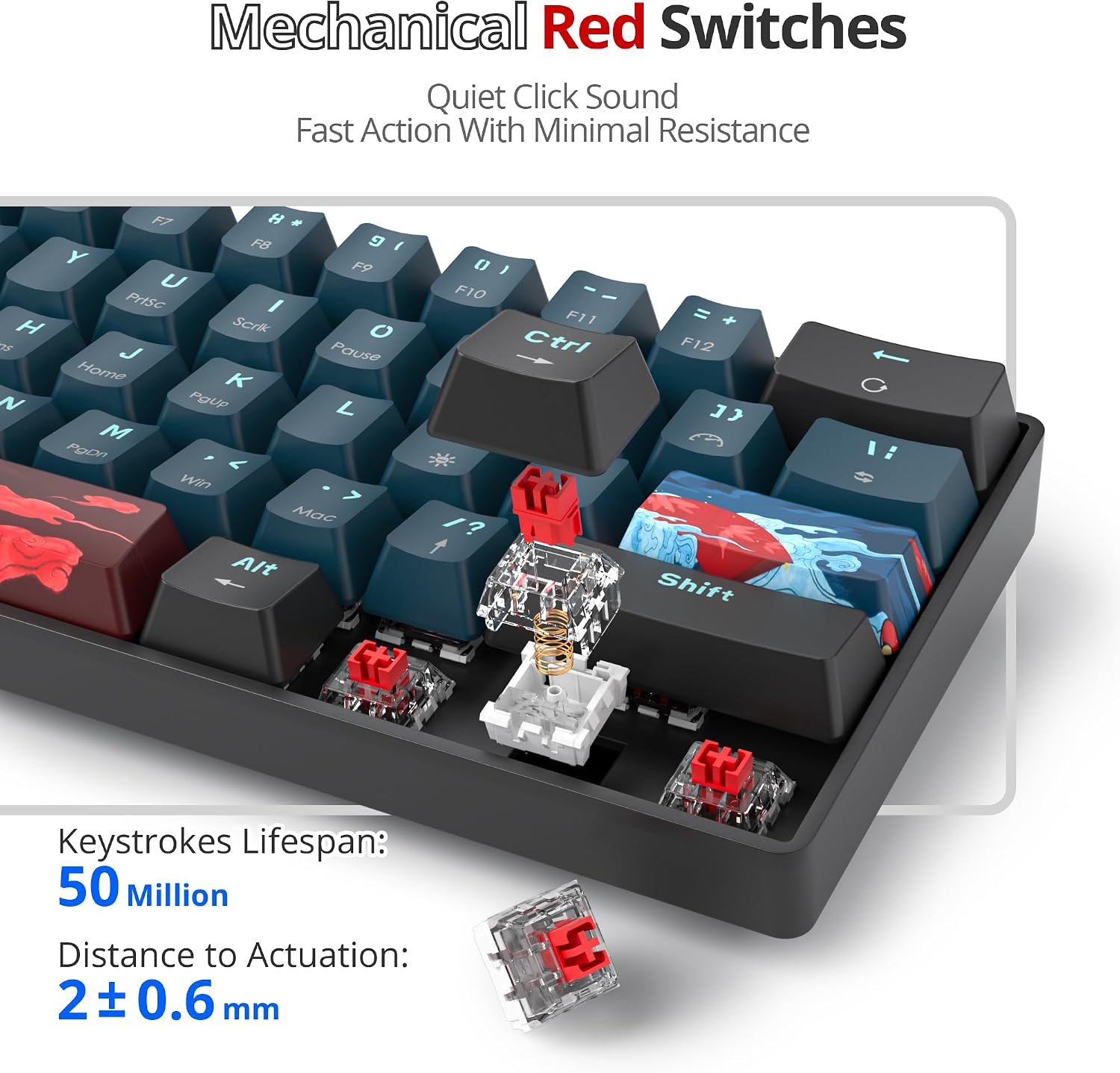 TECLADO MECÁNICO CABLEADO OWPKEENTHY 60% COMPACTO - 5