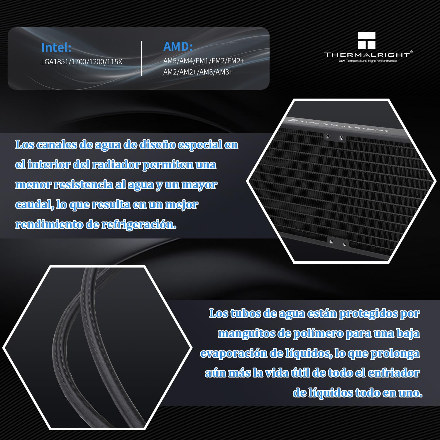 ENFRIADOR LÍQUIDO PARA CPU THERMALRIGHT FROZEN NOTTE 360 BLACK ARGB V2 - 3