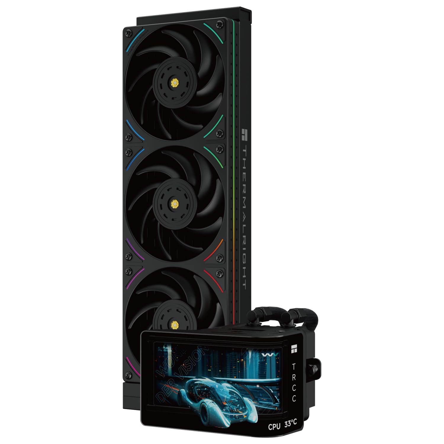 ENFRIADOR LÍQUIDO PARA CPU THERMALRIGHT WONDER VISION 360 UB ARGB NEGRO CON PANTALLA CURVA 6.67 PULGADAS - 1
