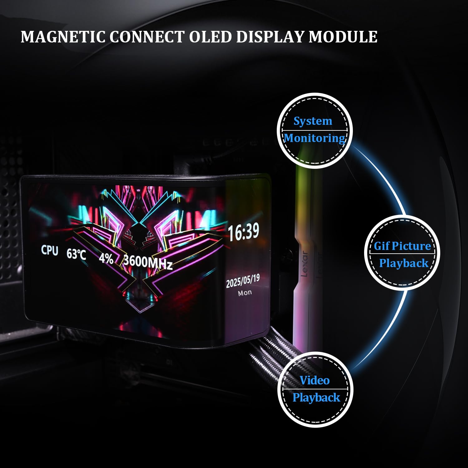 ENFRIADOR LÍQUIDO PARA CPU THERMALRIGHT WONDER VISION 360 UB ARGB NEGRO CON PANTALLA CURVA 6.67 PULGADAS - 4