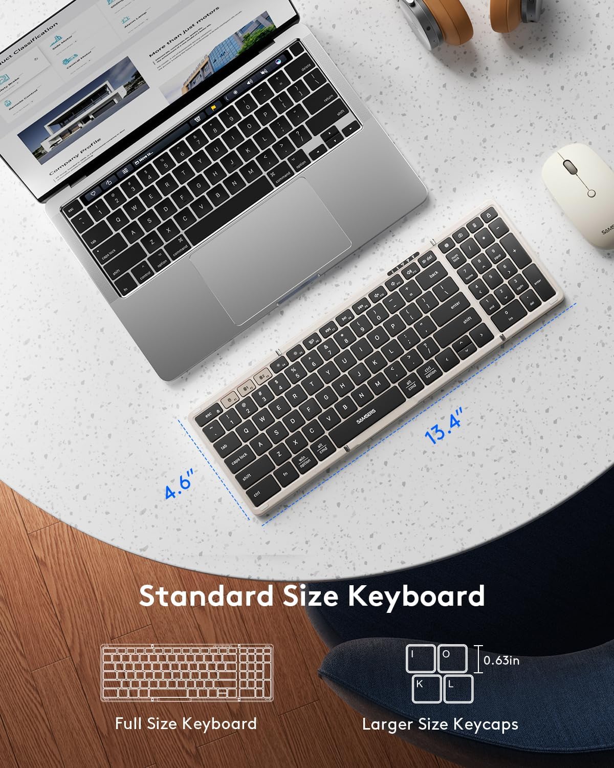 KIT DE TECLADO Y MOUSE PLEGABLE SAMSERS KM01 BLUETOOTH 2.4G STARLIGHT - 3
