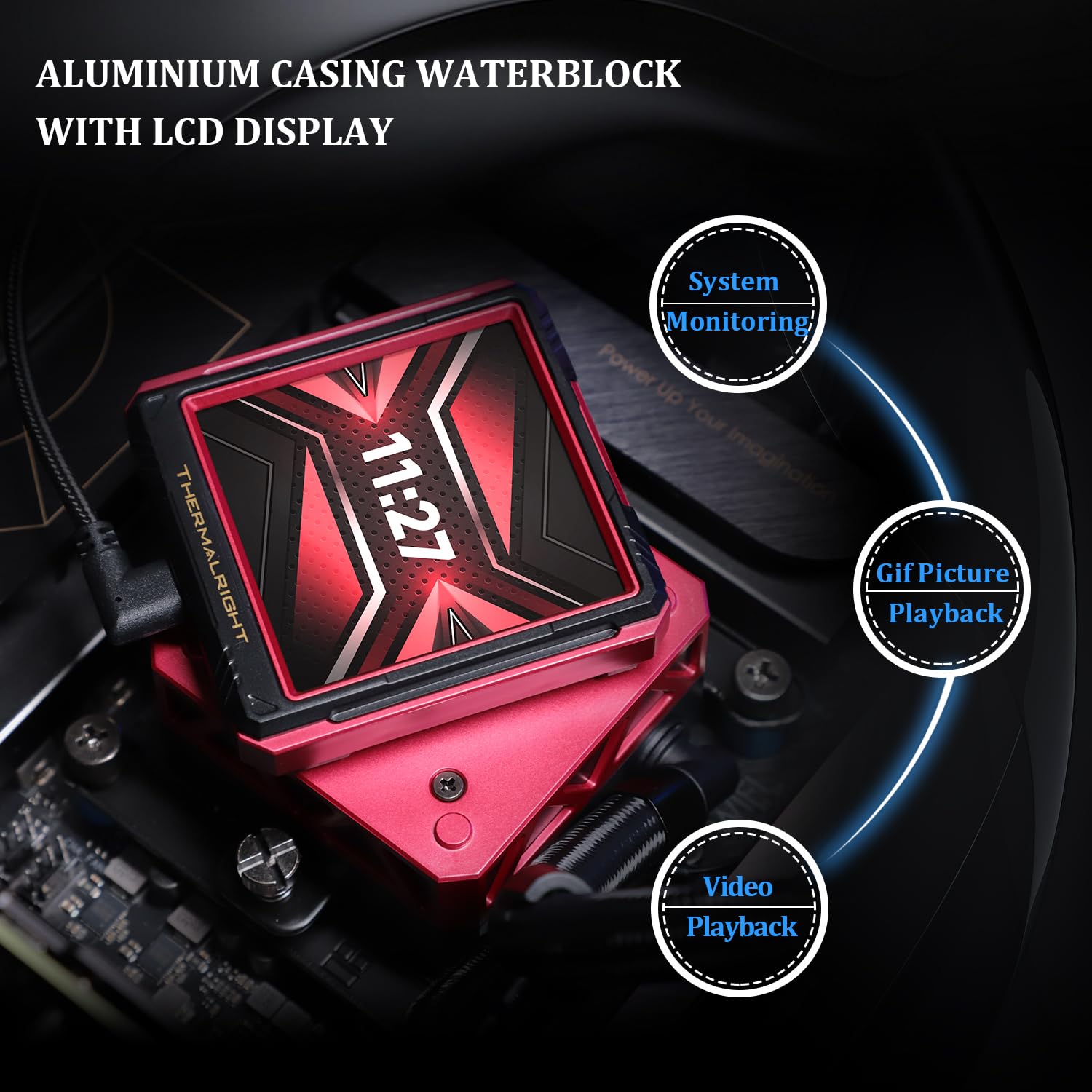ENFRIADOR LÍQUIDO PARA CPU THERMALRIGHT FW 360 ULTRA ARGB NEGRO CON PANTALLA LCD 2.44 PULGADAS - 4