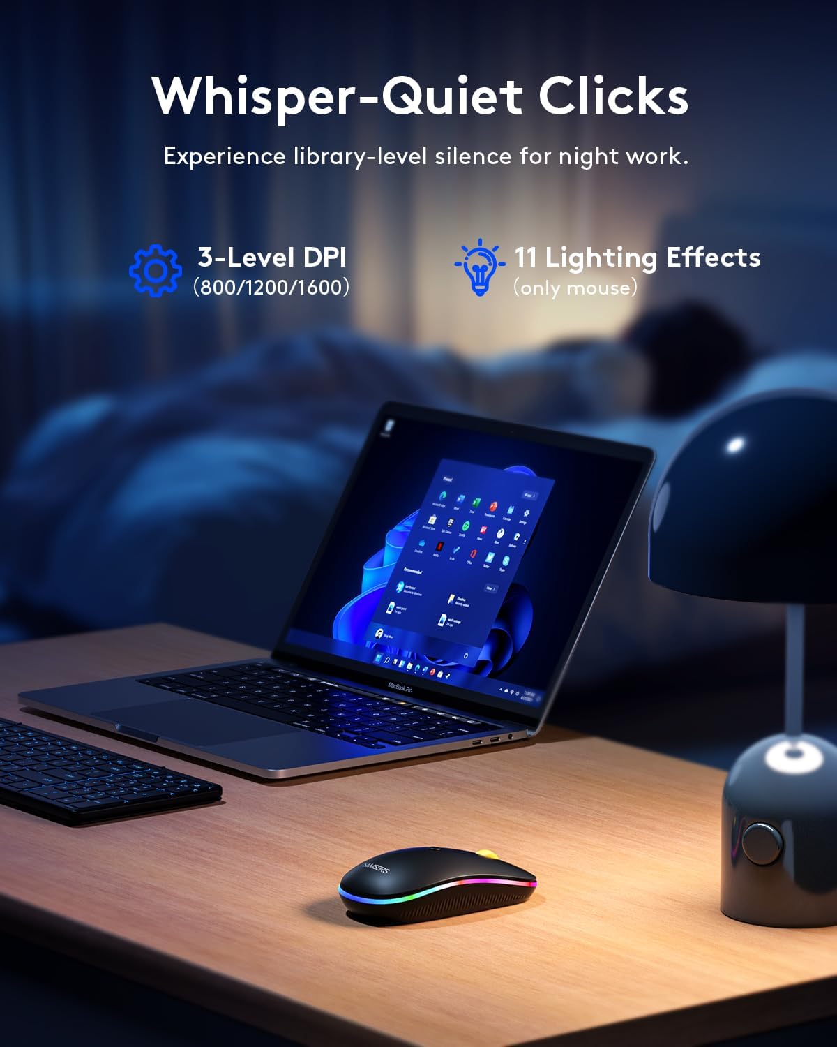 KIT DE TECLADO PLEGABLE Y MOUSE SAMSERS BLUETOOTH 2.4G + BT5.0 NEGRO - 5