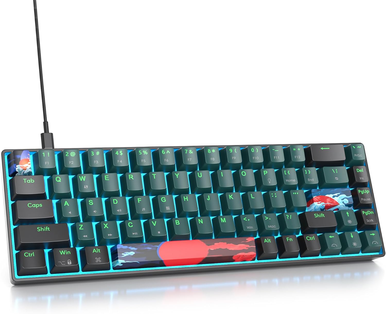 TECLADO MECÁNICO CABLEADO OWPKEENTHY 60% ICE BLUE - 1