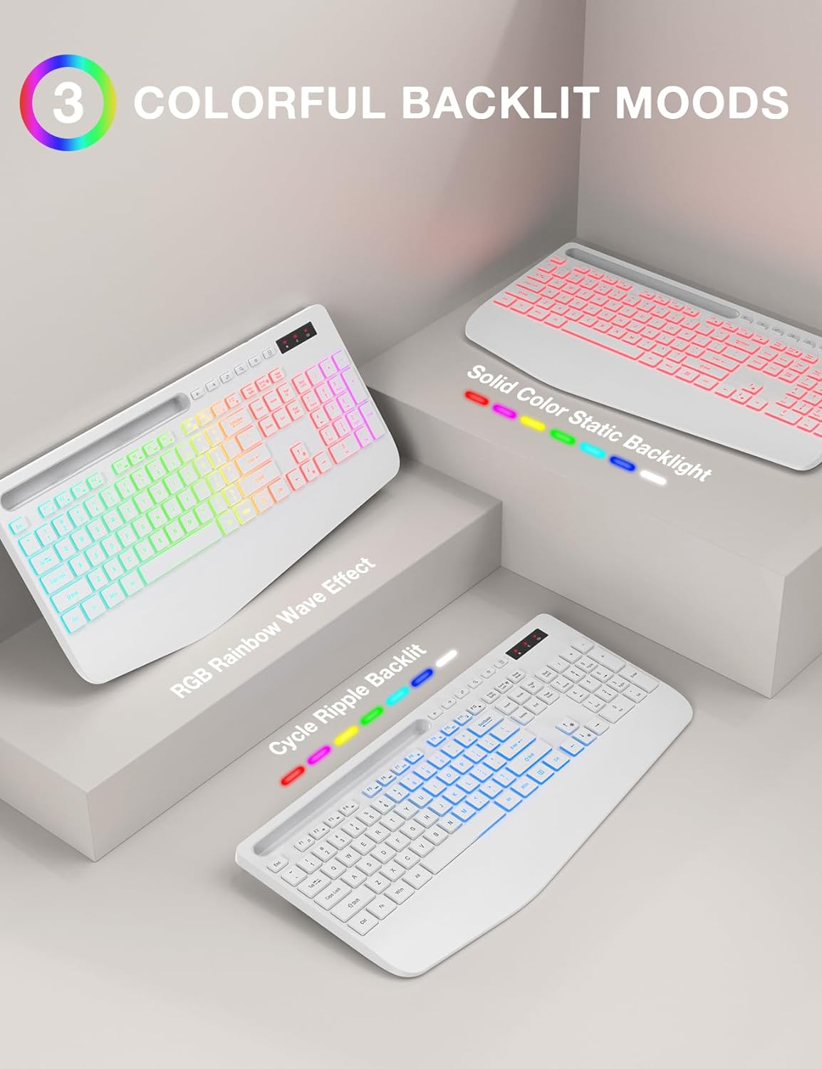 KIT INALÁMBRICO TECLADO Y MOUSE SABLUTE KL3 PRO RGB 2.4GHZ - 2