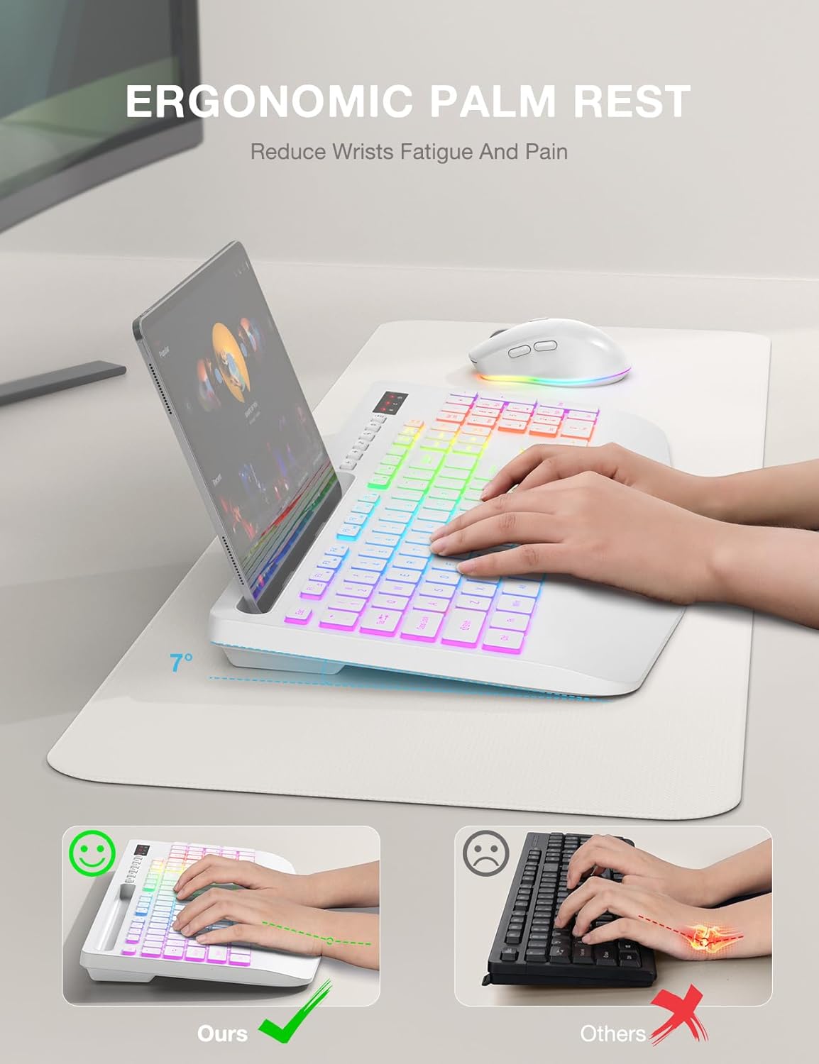 KIT INALÁMBRICO TECLADO Y MOUSE SABLUTE KL3 PRO RGB 2.4GHZ - 3