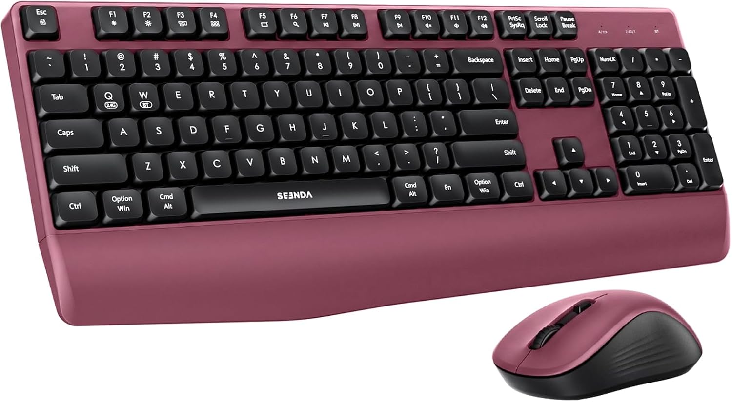 KIT INALÁMBRICO SEENDA COE200 TECLADO Y MOUSE BLUETOOTH CON REPOSAMUÑECAS - 1