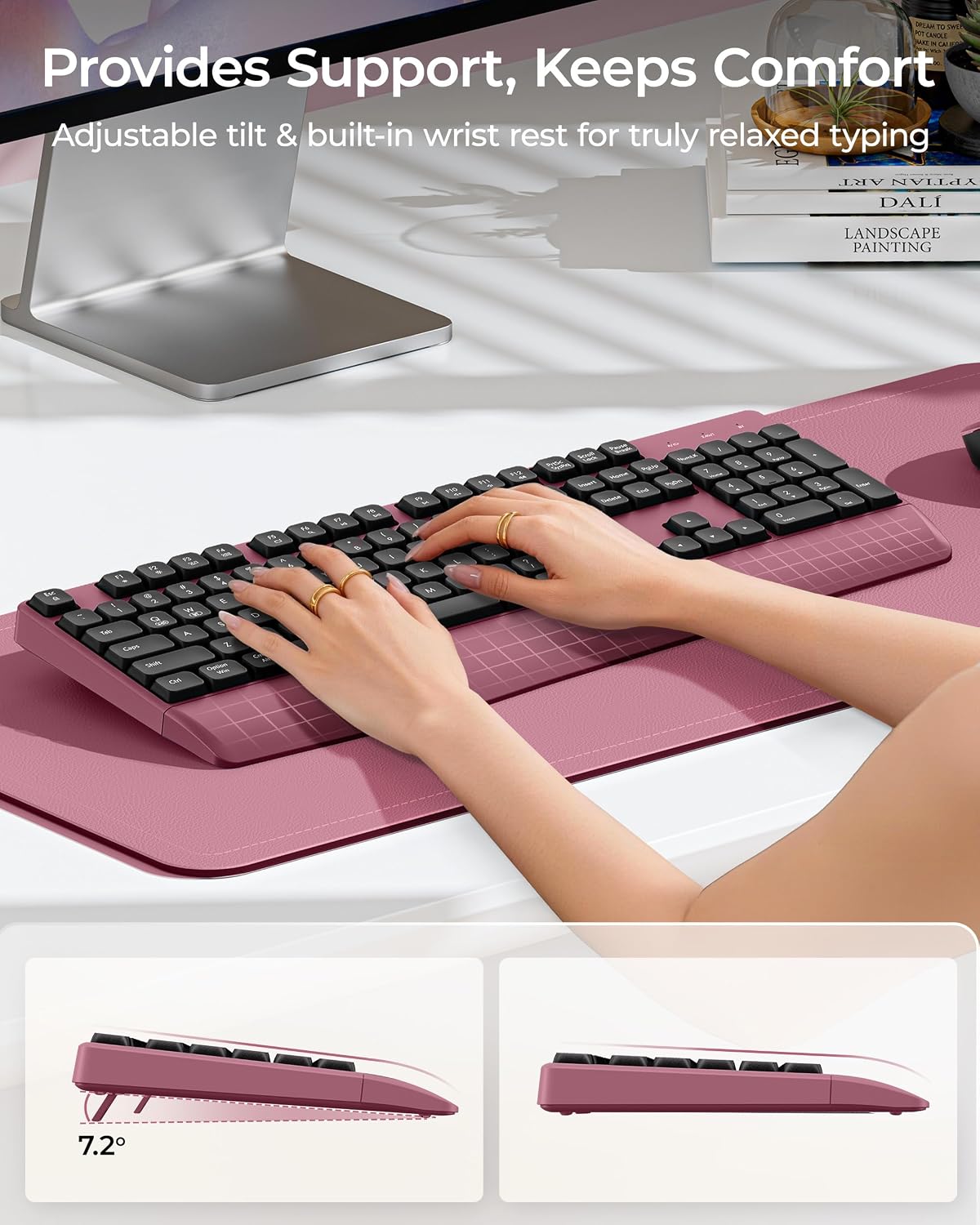 KIT INALÁMBRICO SEENDA COE200 TECLADO Y MOUSE BLUETOOTH CON REPOSAMUÑECAS - 4
