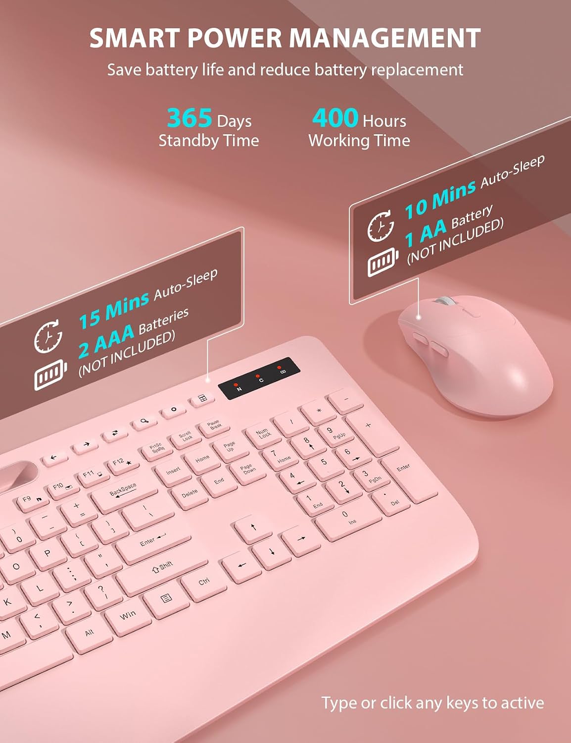 KIT INALÁMBRICO DE TECLADO Y MOUSE TRUEQUE CON TECLADO ERGONÓMICO Y SOPORTE PARA CELULAR - 5