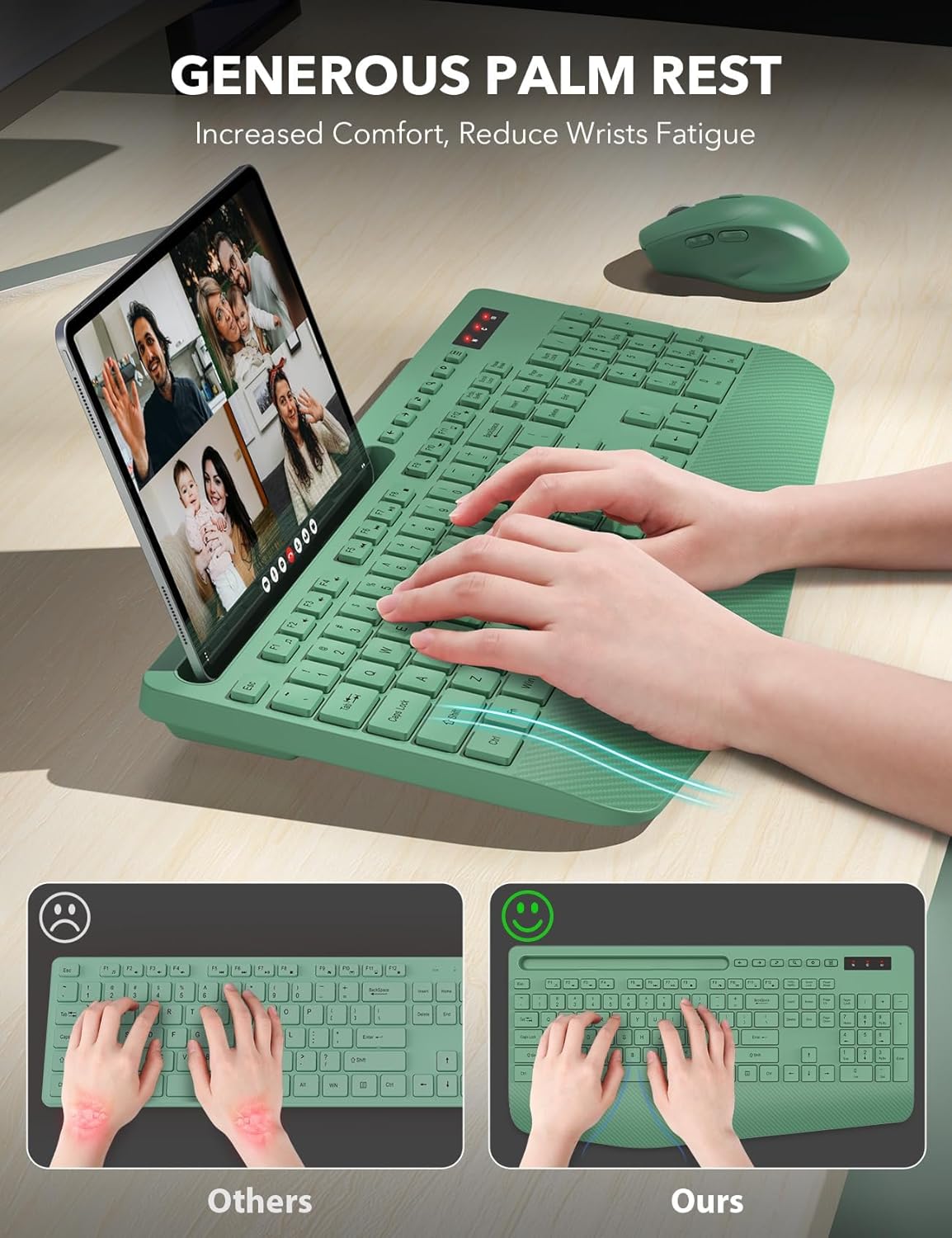 KIT INALÁMBRICO DE TECLADO Y MOUSE TRUEQUE CON REPOSAMUÑECAS ERGONÓMICO - 2