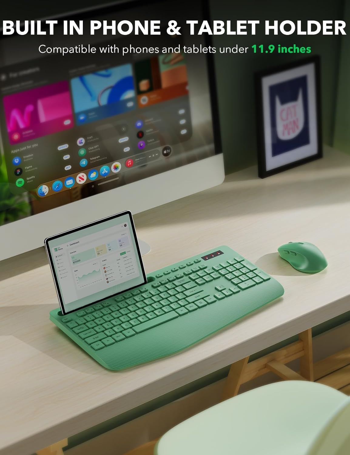 KIT INALÁMBRICO DE TECLADO Y MOUSE TRUEQUE CON REPOSAMUÑECAS ERGONÓMICO - 3