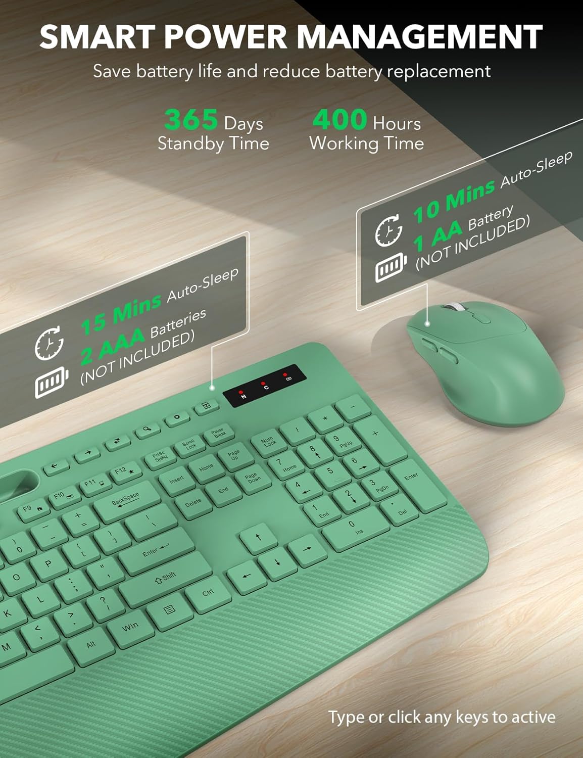 KIT INALÁMBRICO DE TECLADO Y MOUSE TRUEQUE CON REPOSAMUÑECAS ERGONÓMICO - 5