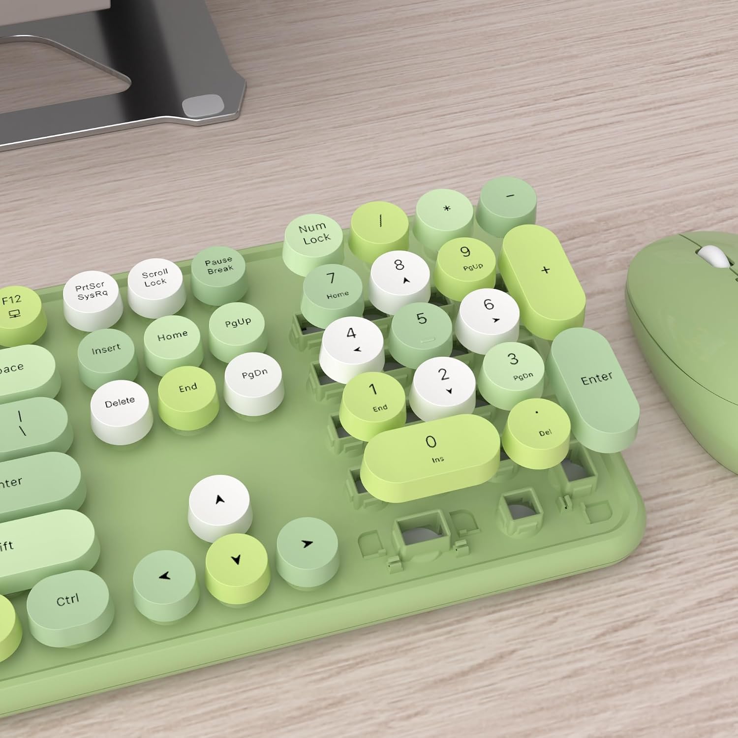 KIT DE TECLADO Y MOUSE INALÁMBRICO UBOTIE COLORIDO VERDE - 5