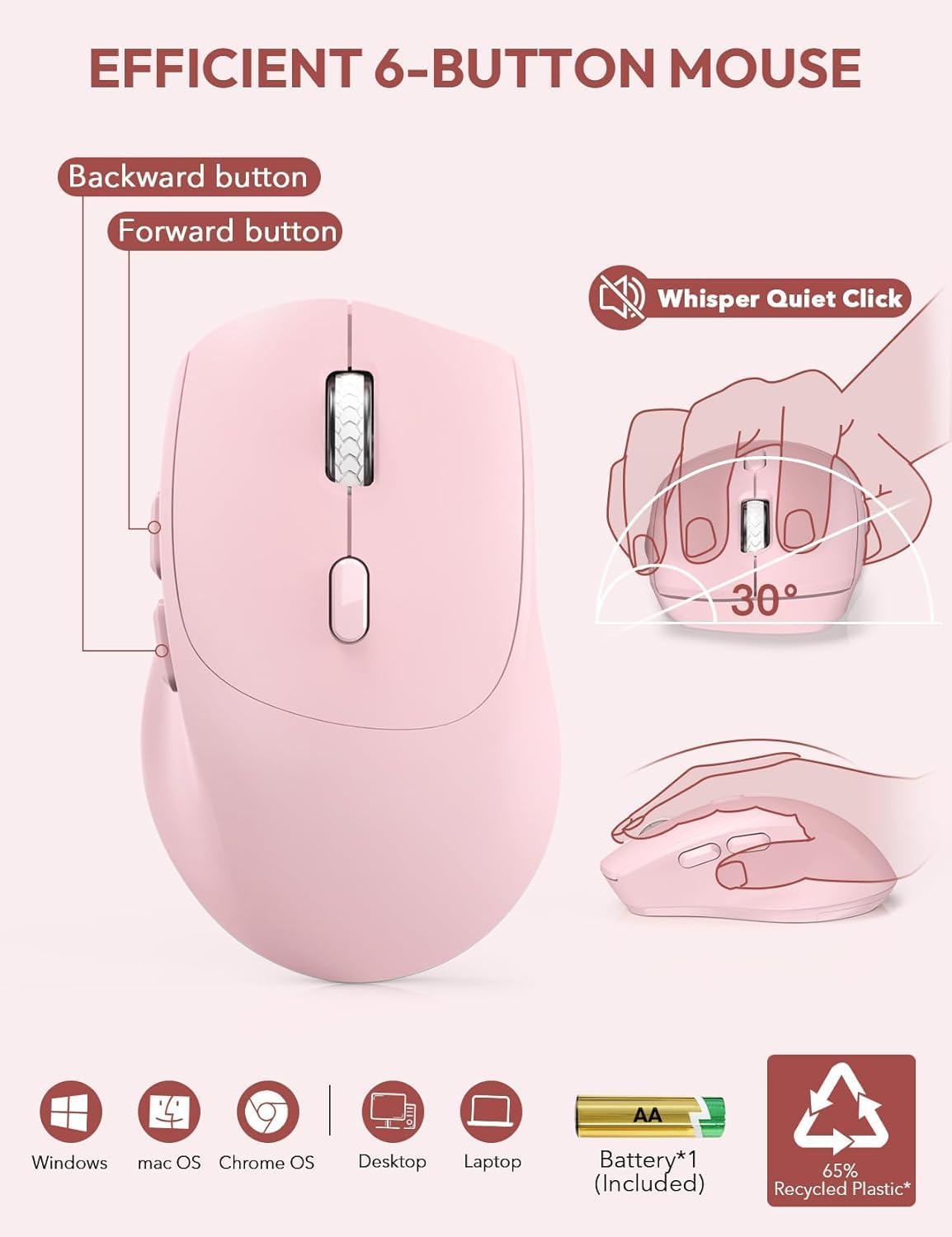 KIT INALÁMBRICO TECLADO Y MOUSE SABLUTE KM23D CON REPOSAMUÑECAS ERGONÓMICO - 5
