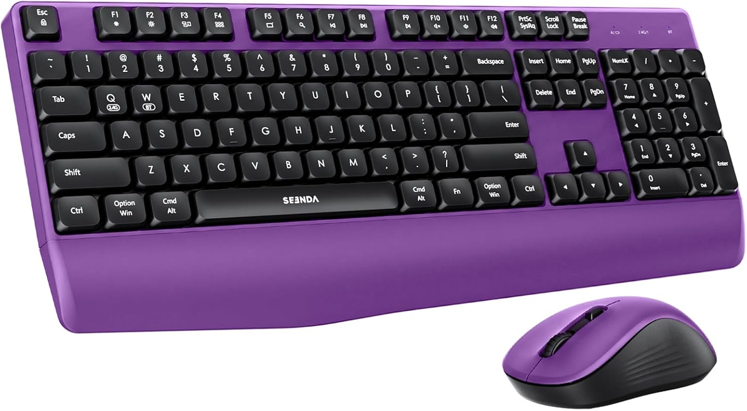 KIT INALÁMBRICO TECLADO Y MOUSE SEENDA COE200 BLUETOOTH CON REPOSAMUÑECAS - 1