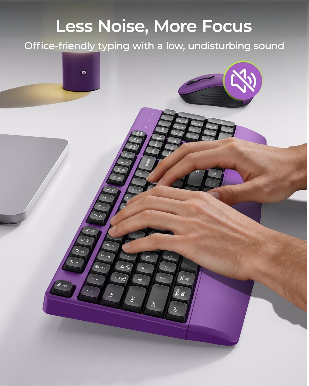 KIT INALÁMBRICO TECLADO Y MOUSE SEENDA COE200 BLUETOOTH CON REPOSAMUÑECAS - 3