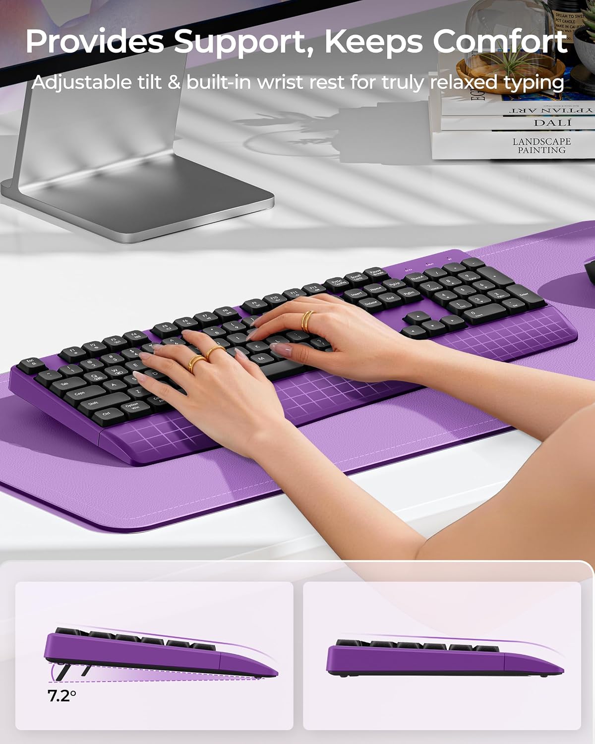 KIT INALÁMBRICO TECLADO Y MOUSE SEENDA COE200 BLUETOOTH CON REPOSAMUÑECAS - 4