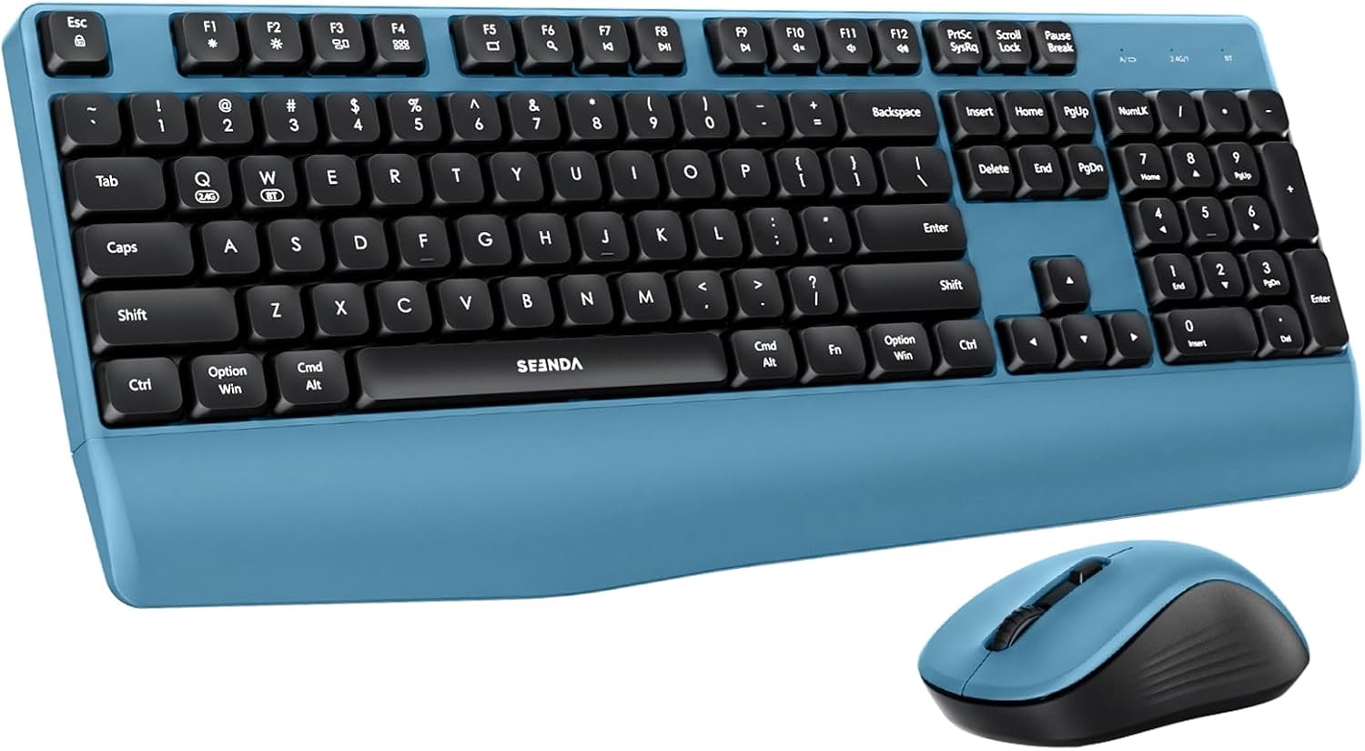 KIT INALÁMBRICO TECLADO Y MOUSE SEENDA COE200 BLUETOOTH CON REPOSAMUÑECAS - 1