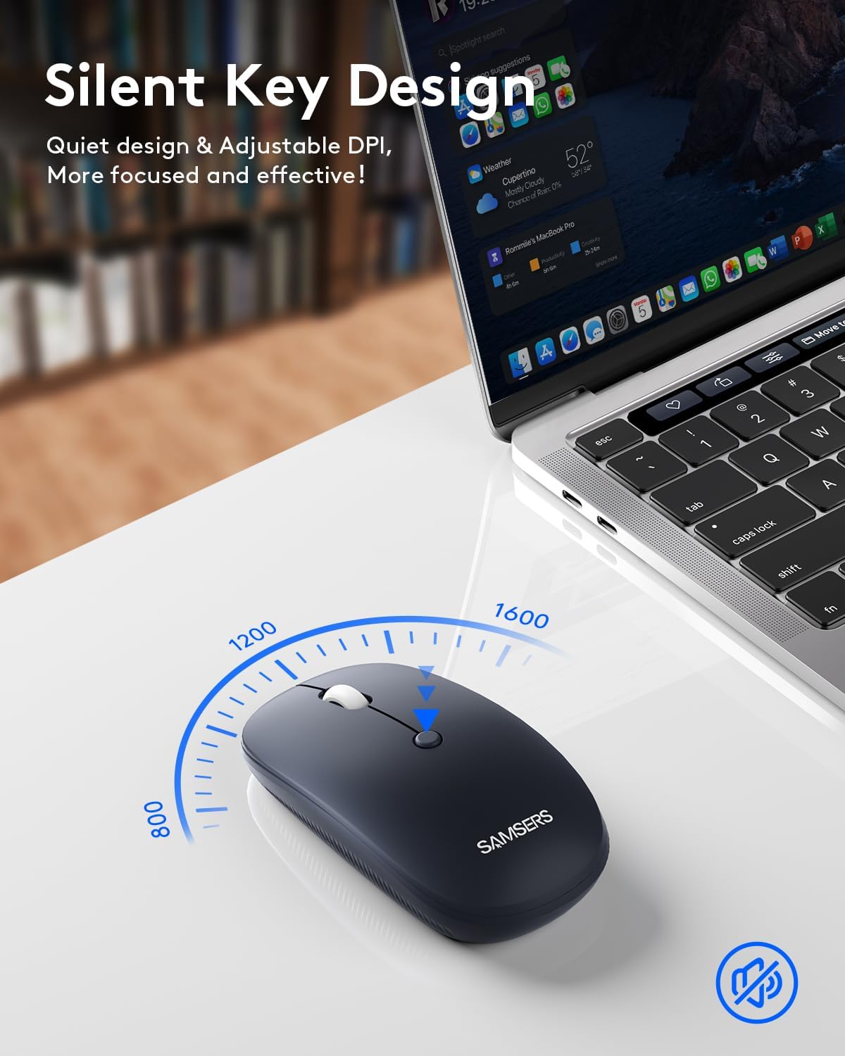 KIT DE TECLADO Y MOUSE PLEGABLE SAMSERS KM01 BLUETOOTH 2.4G FULL SIZE MIDNIGHT - 4