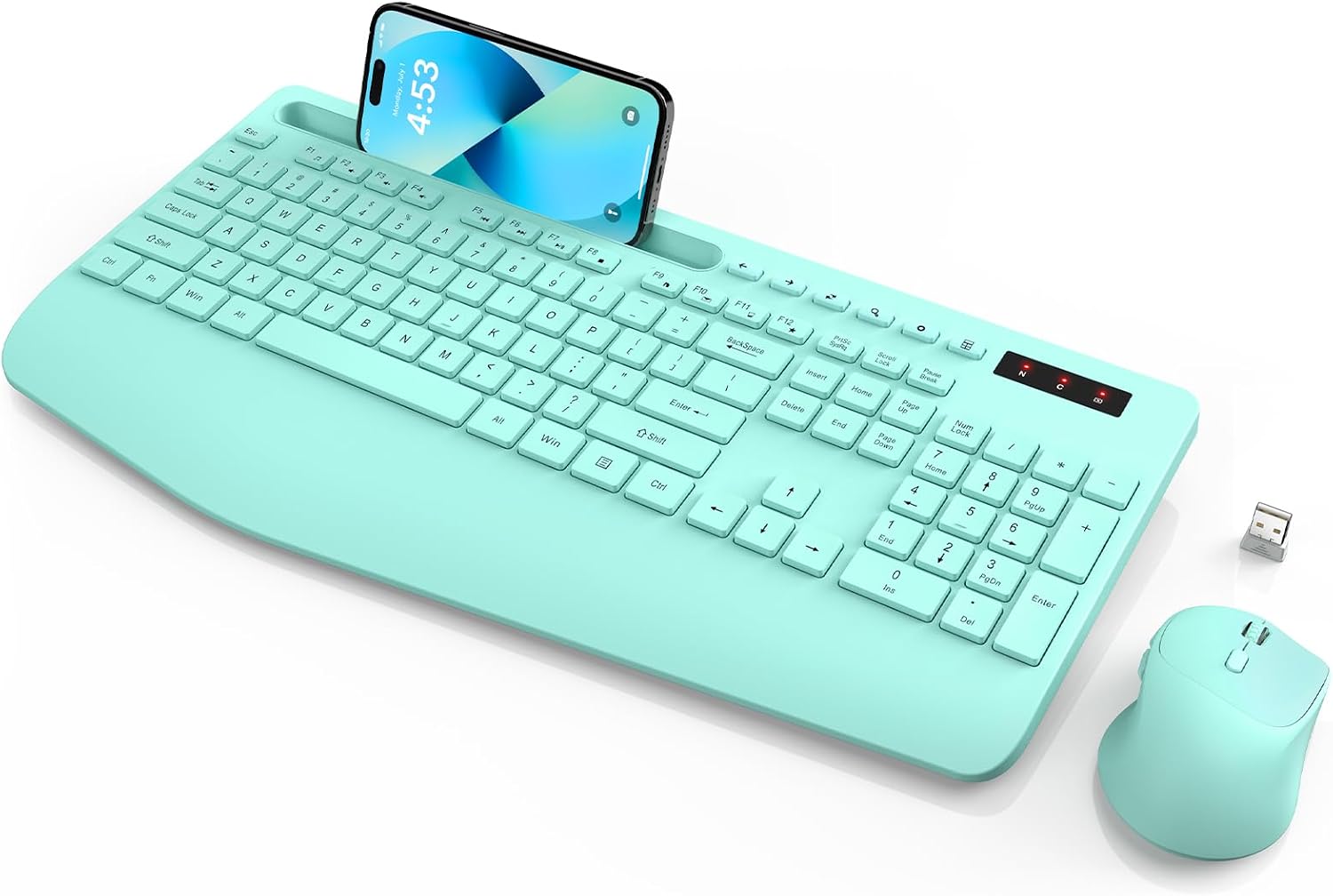 KIT INALÁMBRICO TECLADO Y MOUSE SABLUTE KM23D CON SOPORTE ERGONÓMICO PARA MUÑECA - 1