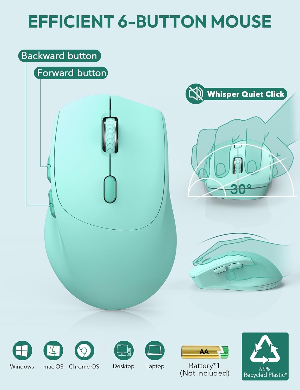 KIT INALÁMBRICO TECLADO Y MOUSE SABLUTE KM23D CON SOPORTE ERGONÓMICO PARA MUÑECA - 5
