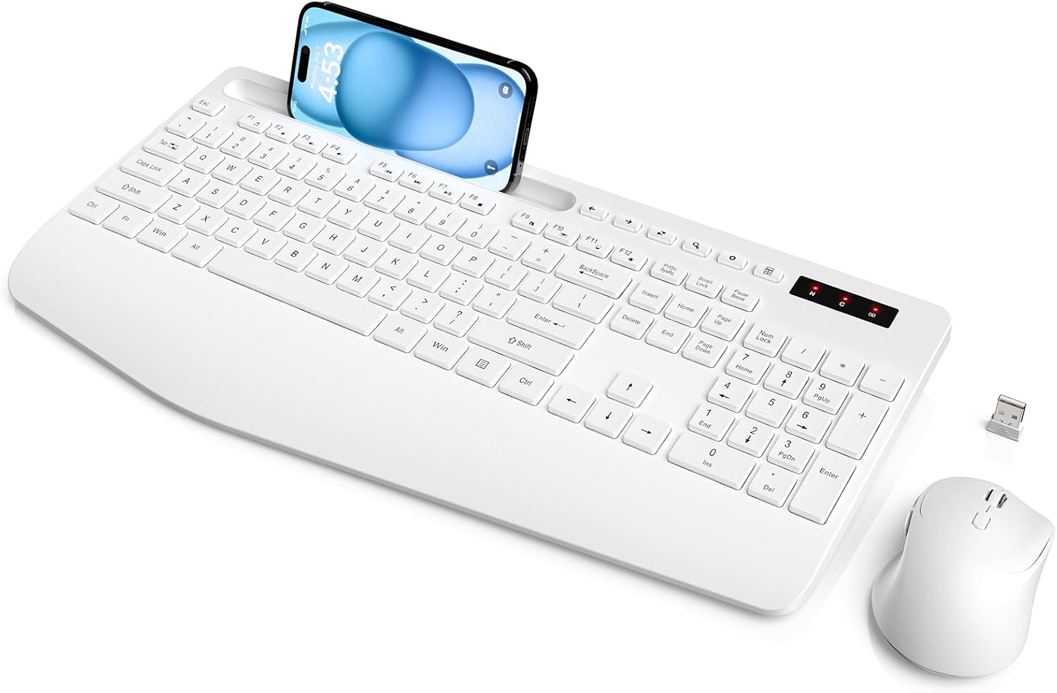 KIT INALÁMBRICO TECLADO Y MOUSE SABLUTE KM23D CON REPOSAMUÑECAS ERGONÓMICO - 1