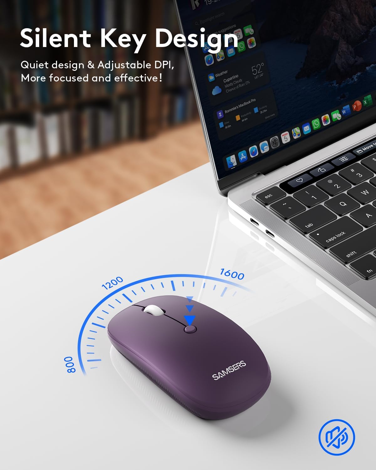 KIT DE TECLADO PLEGABLE Y MOUSE SAMSERS KM01 BLUETOOTH 2.4G MISTY PURPLE - 4