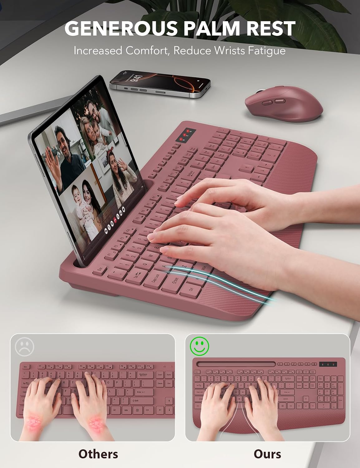 KIT INALÁMBRICO DE TECLADO Y MOUSE TRUEQUE CON REPOSAMUÑECAS ERGONÓMICO - 2