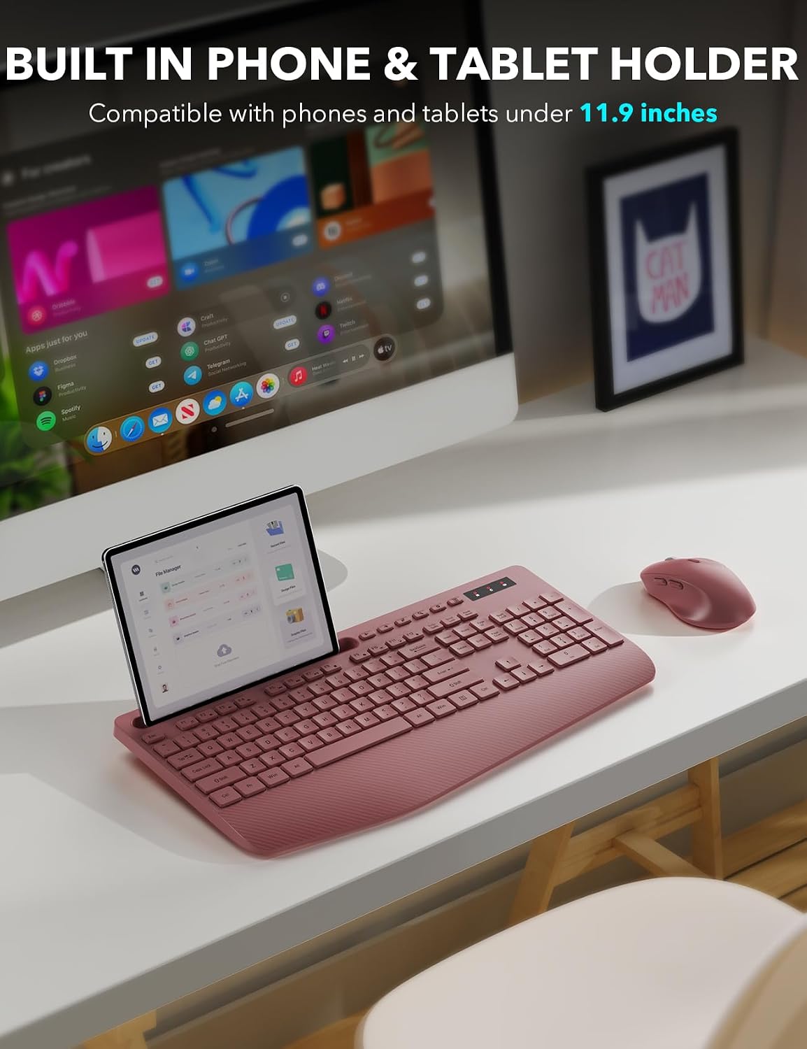 KIT INALÁMBRICO DE TECLADO Y MOUSE TRUEQUE CON REPOSAMUÑECAS ERGONÓMICO - 3