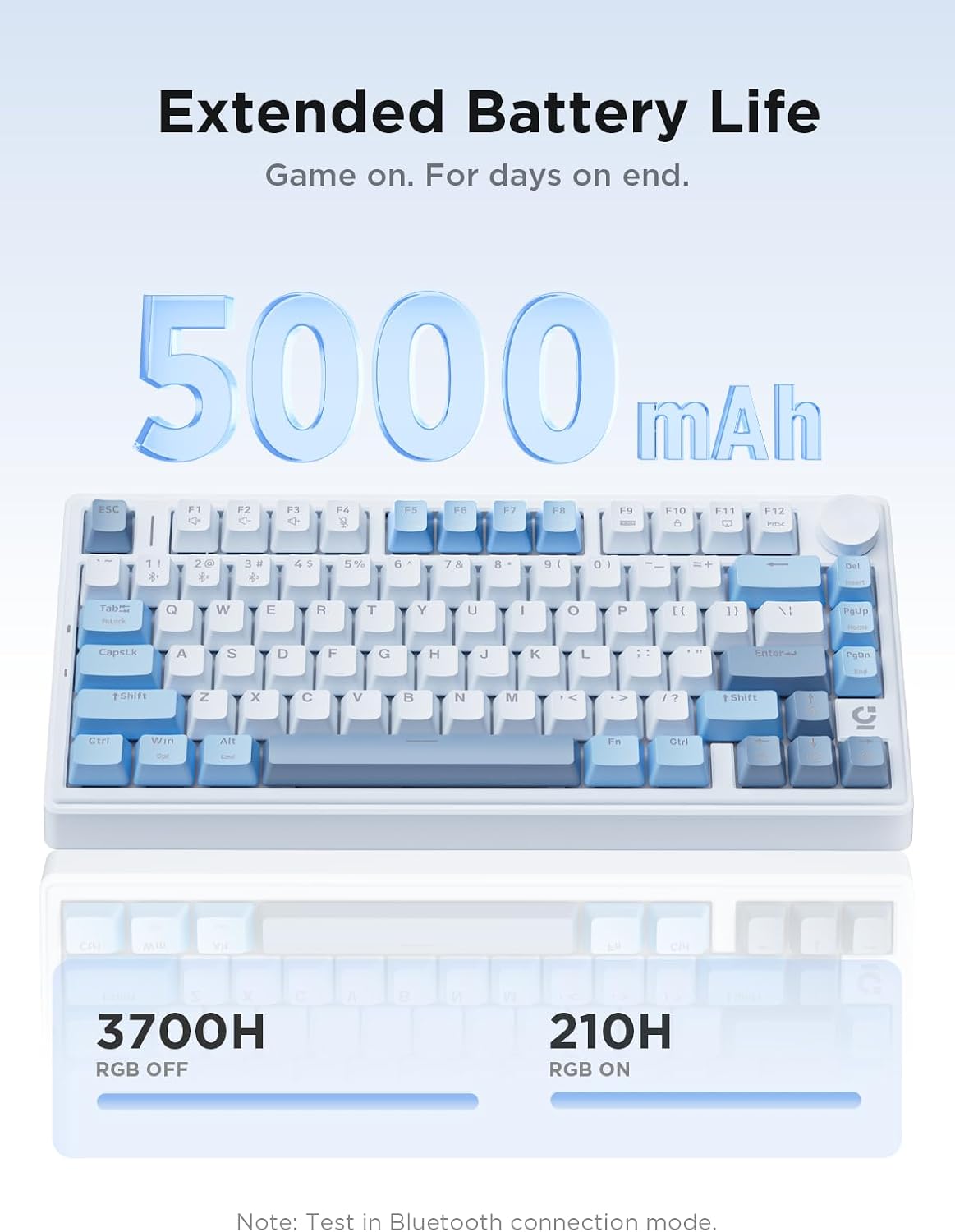 TECLADO MECÁNICO COMPACTO 75% WEGEAR CON PERILLA PARA PC/MAC PORTÁTIL AZUL - 3