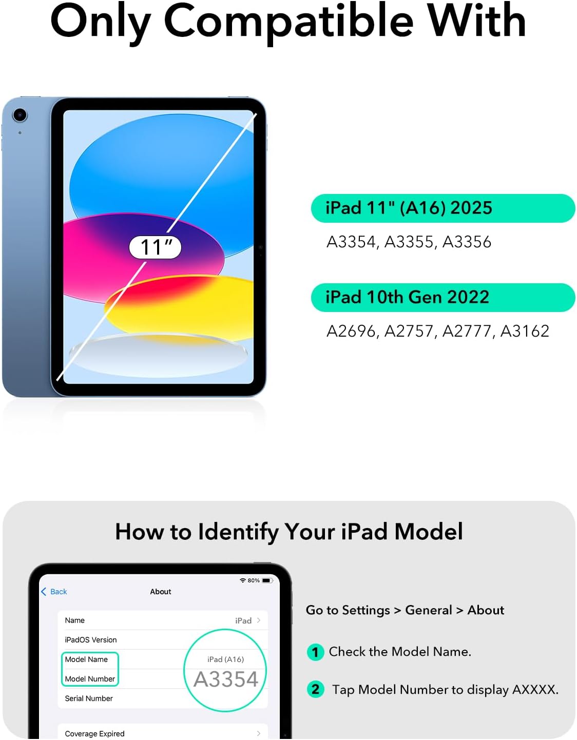 FUNDA CON TECLADO ESR PARA IPAD 11'' (A16) 10ª GENERACIÓN 2025 ULTRALIGERA - 2