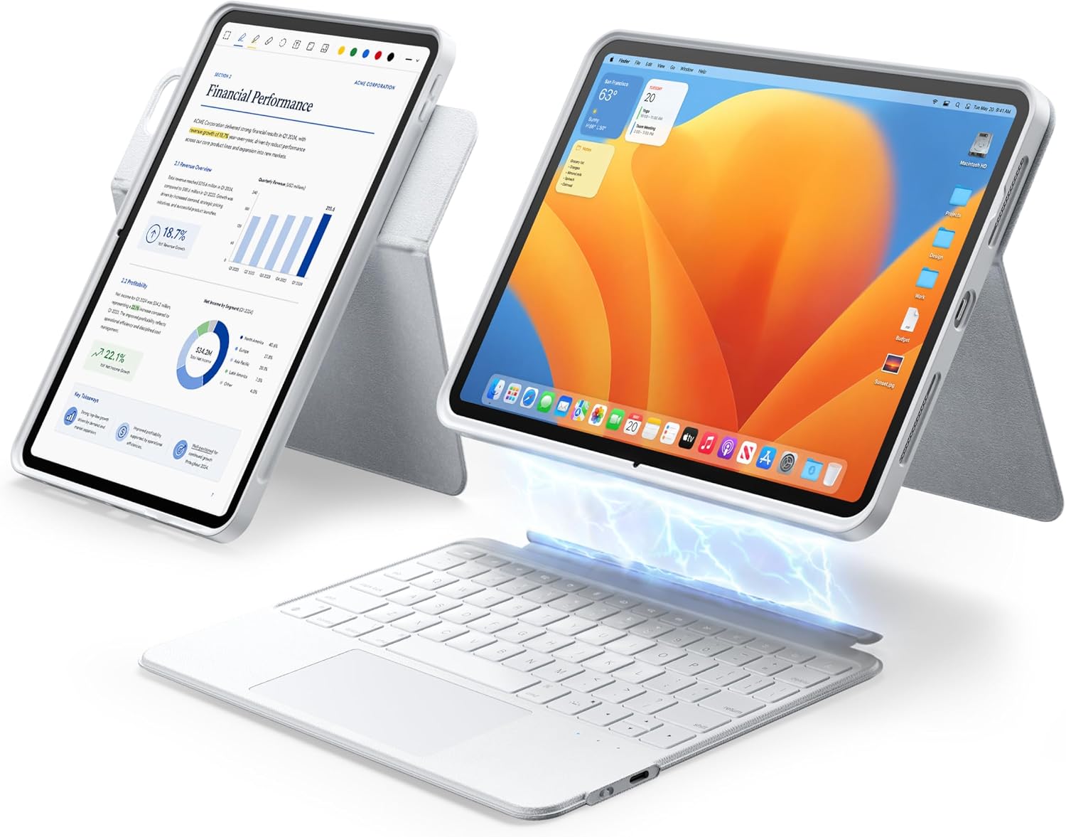 FUNDA CON TECLADO HOU PARA IPAD AIR 11' Y IPAD PRO 11' 1/2/3/4 GENERACIÓN - 1