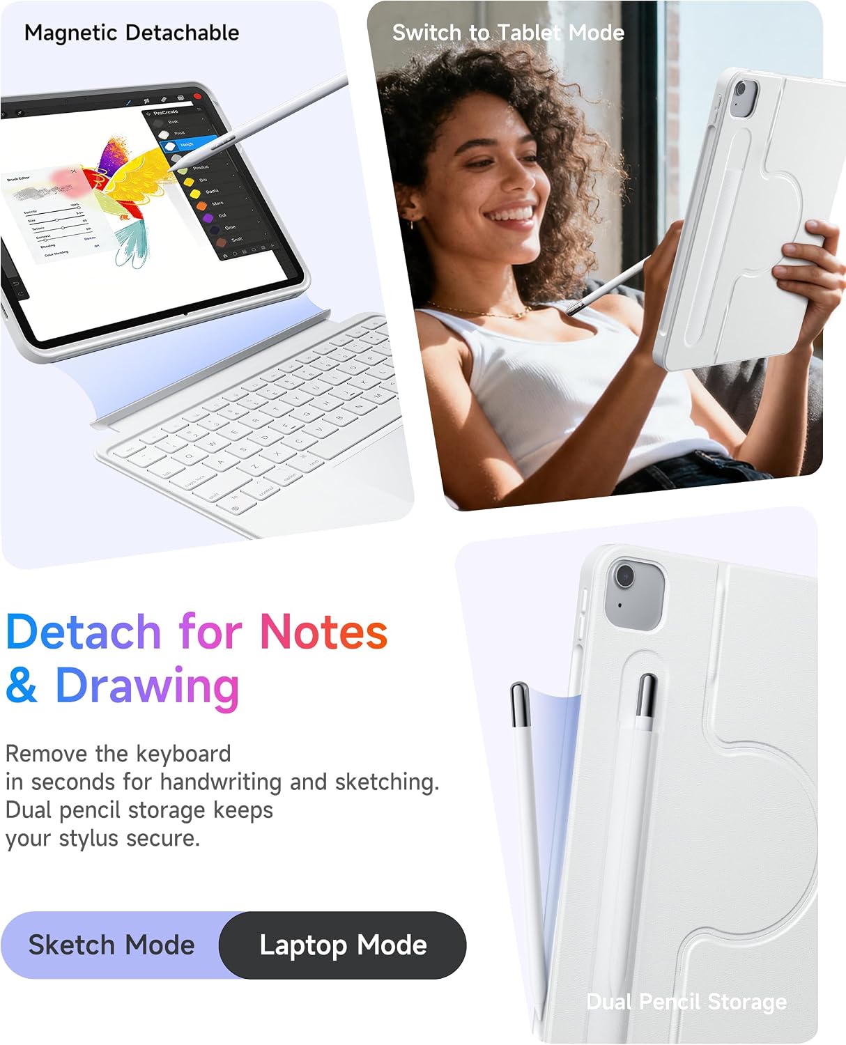 FUNDA CON TECLADO HOU PARA IPAD AIR 11' Y IPAD PRO 11' 1/2/3/4 GENERACIÓN - 4