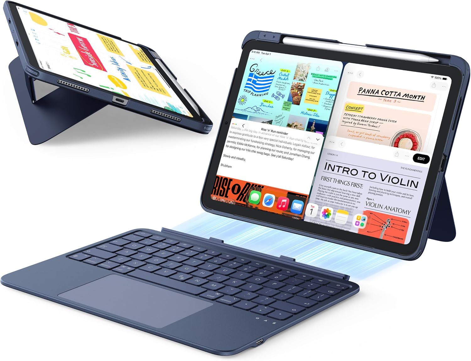 FUNDA CON TECLADO ESR PARA IPAD AIR 11 PULGADAS M4/M3/M2 ULTRALIGERA - 1