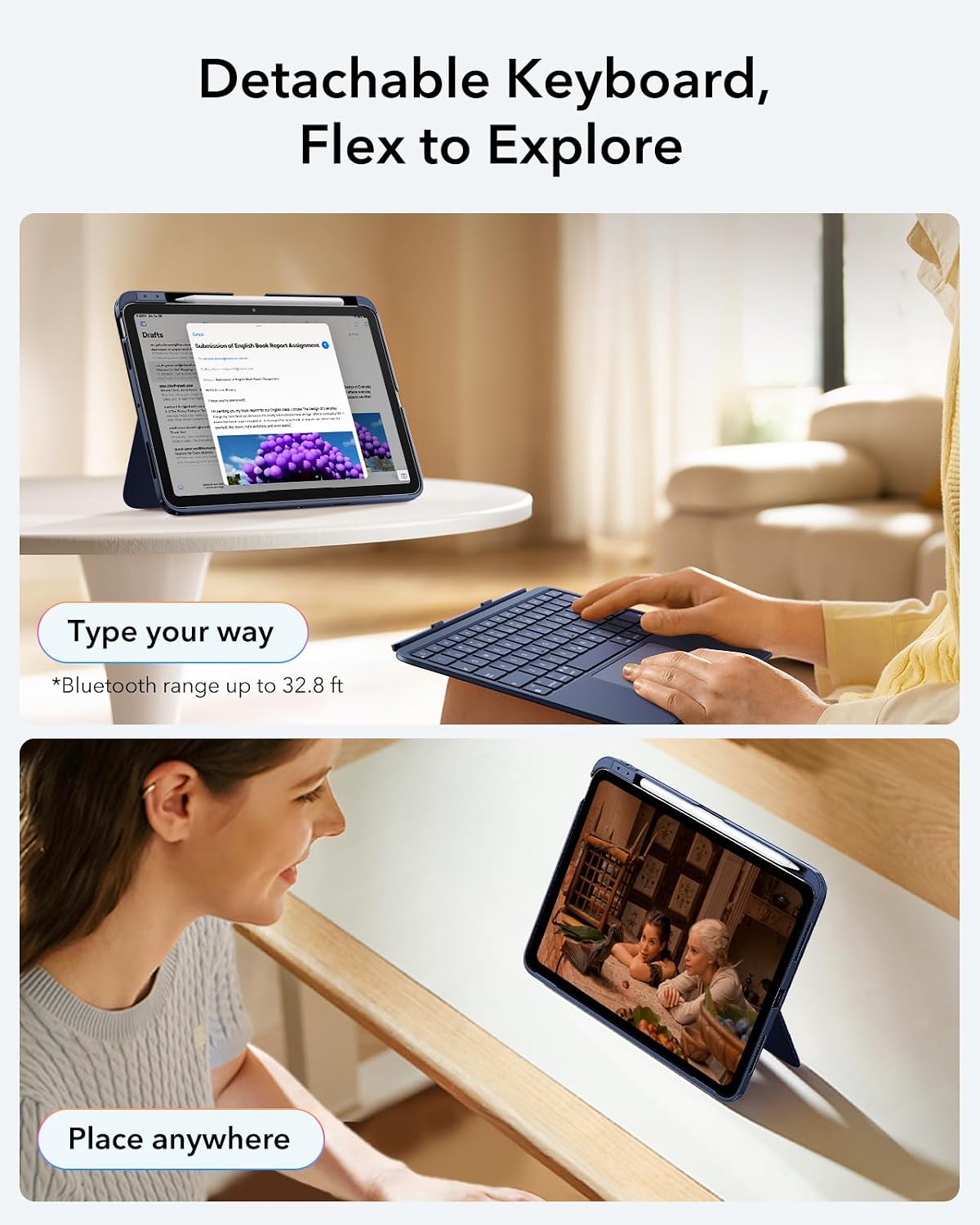 FUNDA CON TECLADO ESR PARA IPAD AIR 11 PULGADAS M4/M3/M2 ULTRALIGERA - 4