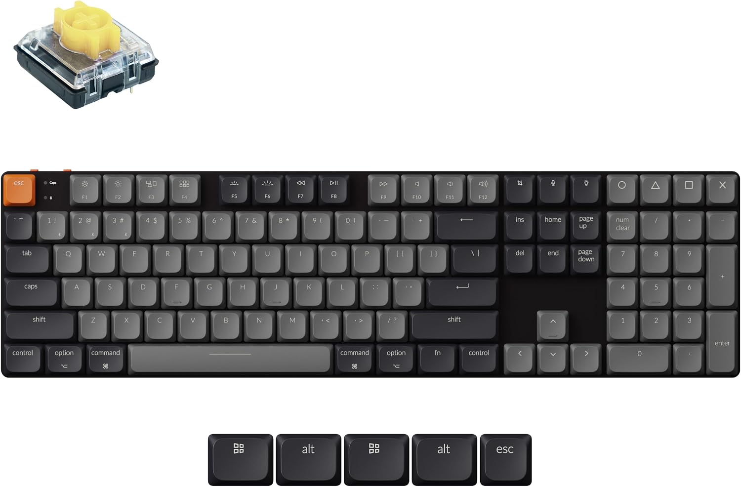 TECLADO MECÁNICO INALÁMBRICO KEYCHRON K5 QMK VERSIÓN 2 104 TECLAS BLANCO - 1