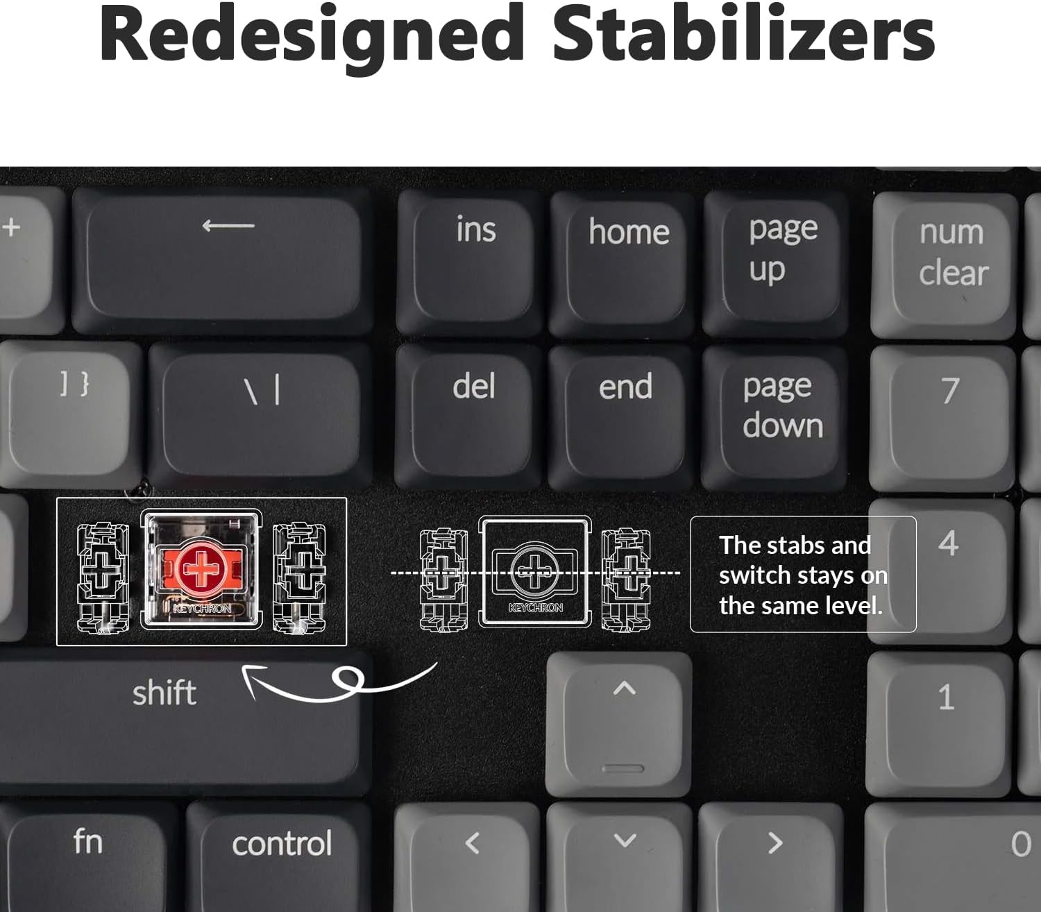 TECLADO MECÁNICO INALÁMBRICO KEYCHRON K5 QMK VERSIÓN 2 104 TECLAS BLANCO - 4