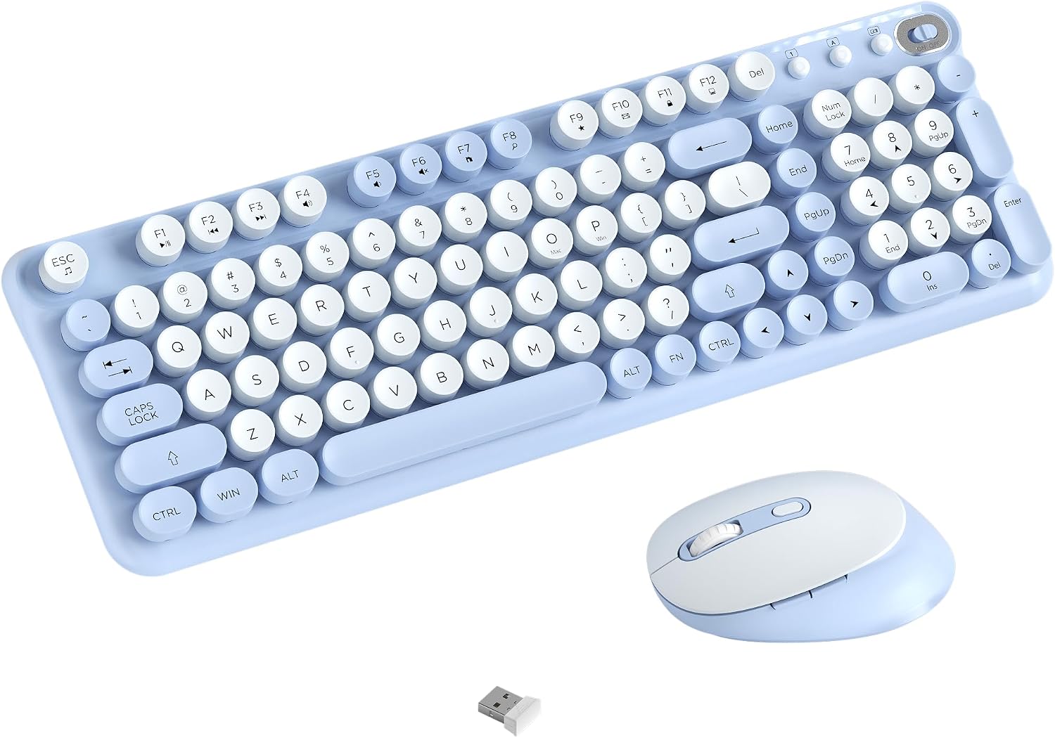 KIT INALÁMBRICO DE TECLADO Y MOUSE COVEVA AZUL - 1