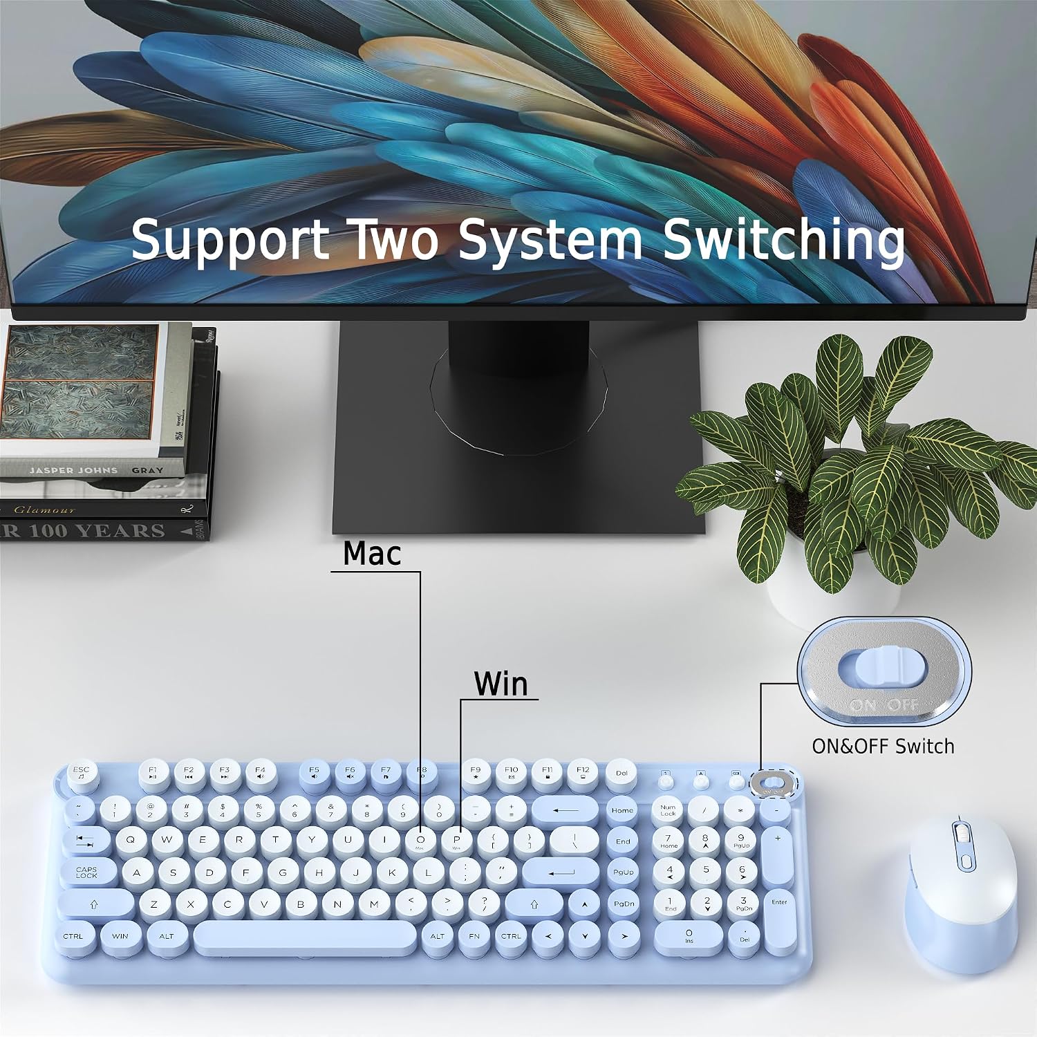 KIT INALÁMBRICO DE TECLADO Y MOUSE COVEVA AZUL - 3