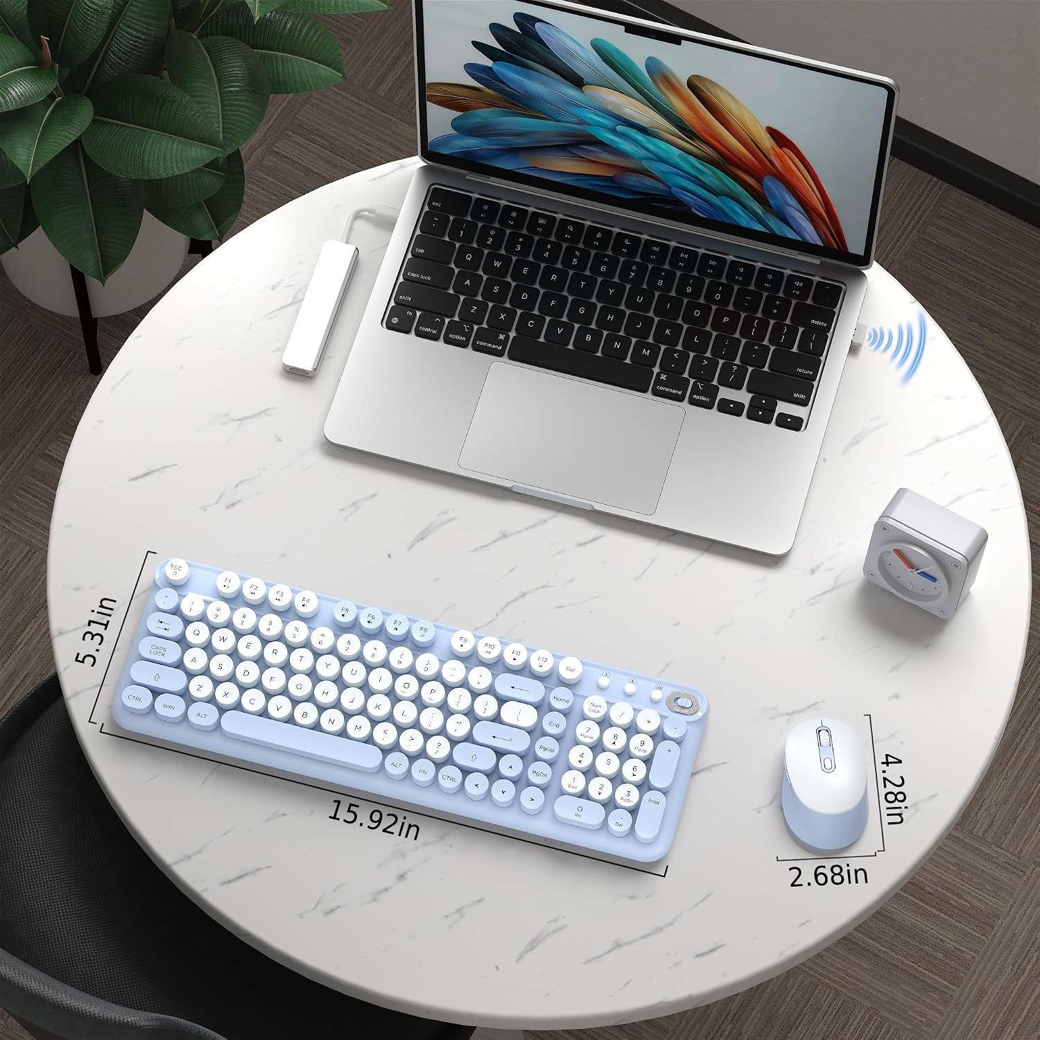 KIT INALÁMBRICO DE TECLADO Y MOUSE COVEVA AZUL - 4