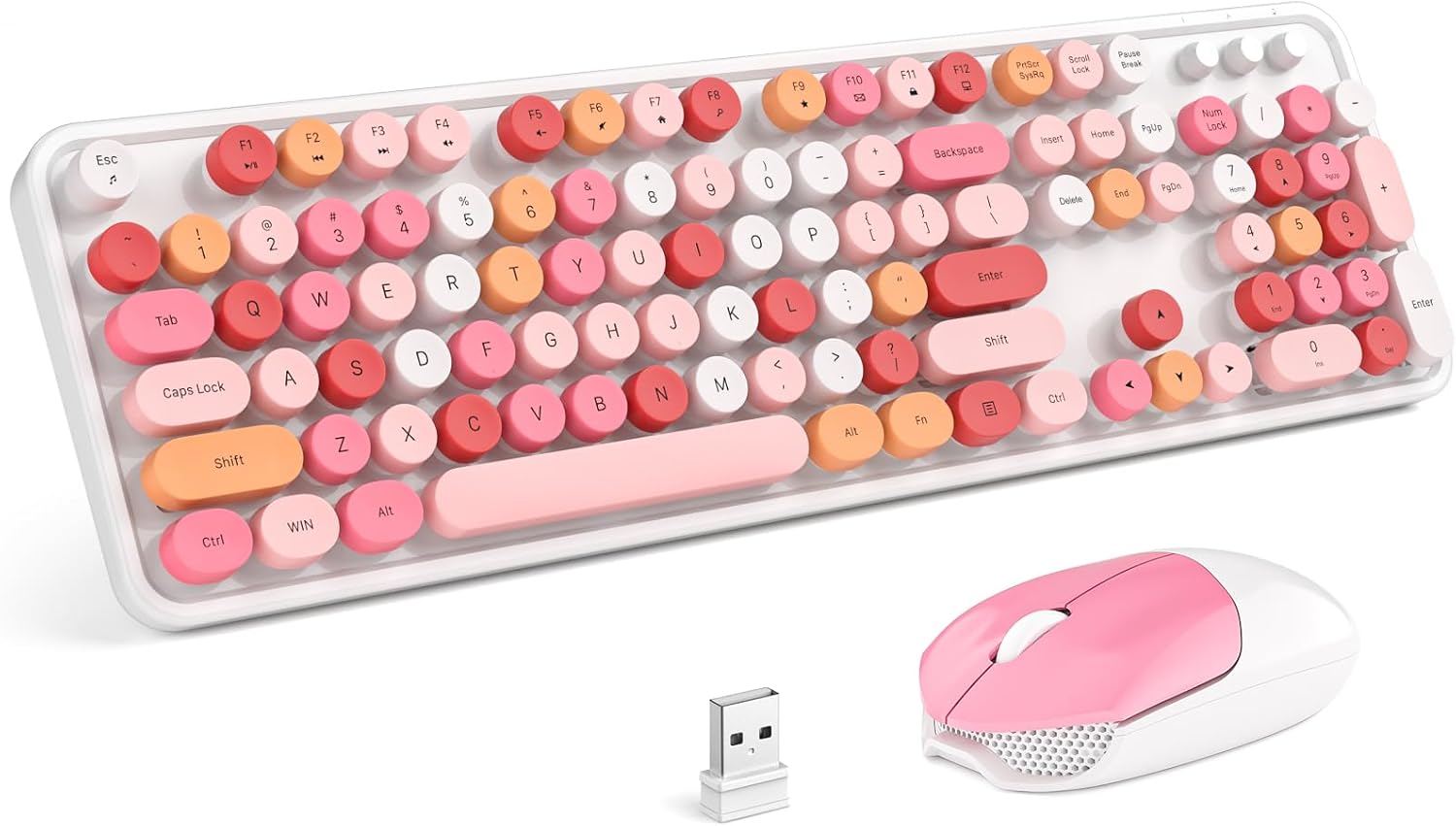 KIT DE TECLADO Y MOUSE INALĂMBRICO MOFII 2.4GHZ TAMAĂO COMPLETO COLOR LABIAL - 1