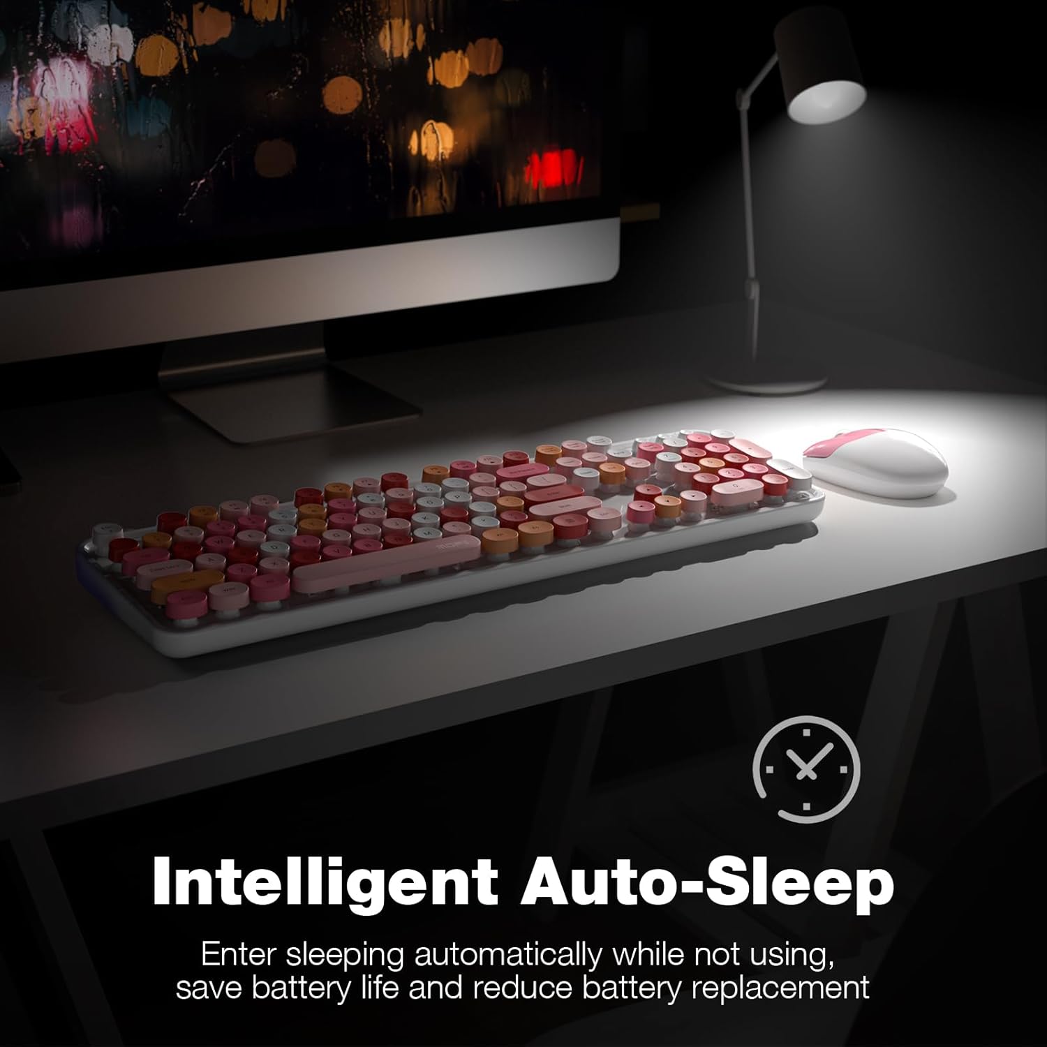 KIT DE TECLADO Y MOUSE INALĂMBRICO MOFII 2.4GHZ TAMAĂO COMPLETO COLOR LABIAL - 4