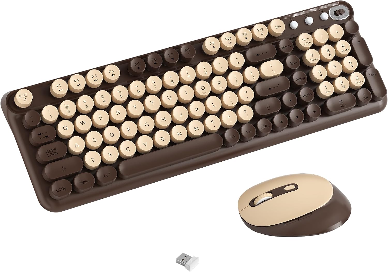 KIT INALÁMBRICO DE TECLADO Y MOUSE COVEVA COFFEE - 1