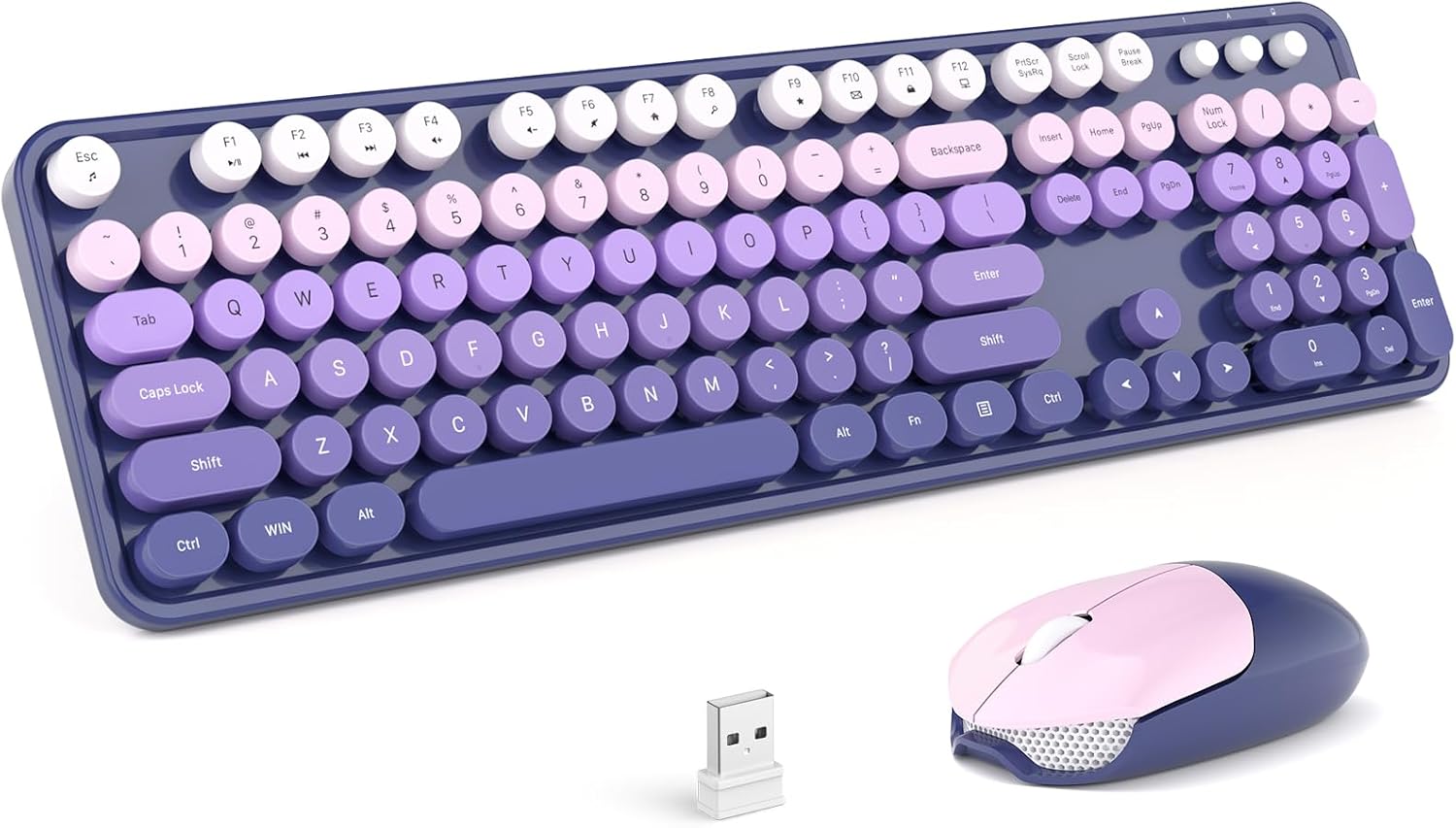 KIT DE TECLADO Y MOUSE INALÁMBRICO MOFII FULL SIZE 2.4G MORADO DEGRADADO - 1