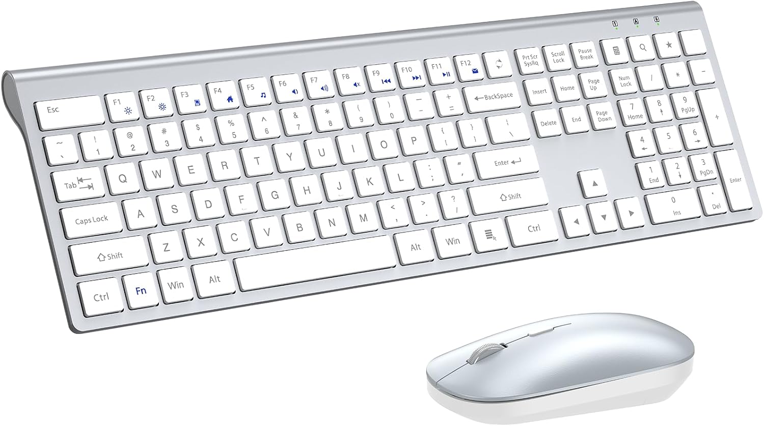 KIT INALÁMBRICO TECLADO Y MOUSE EDJO ULTRA DELGADO TAMAÑO COMPLETO SILENCIOSO - 1