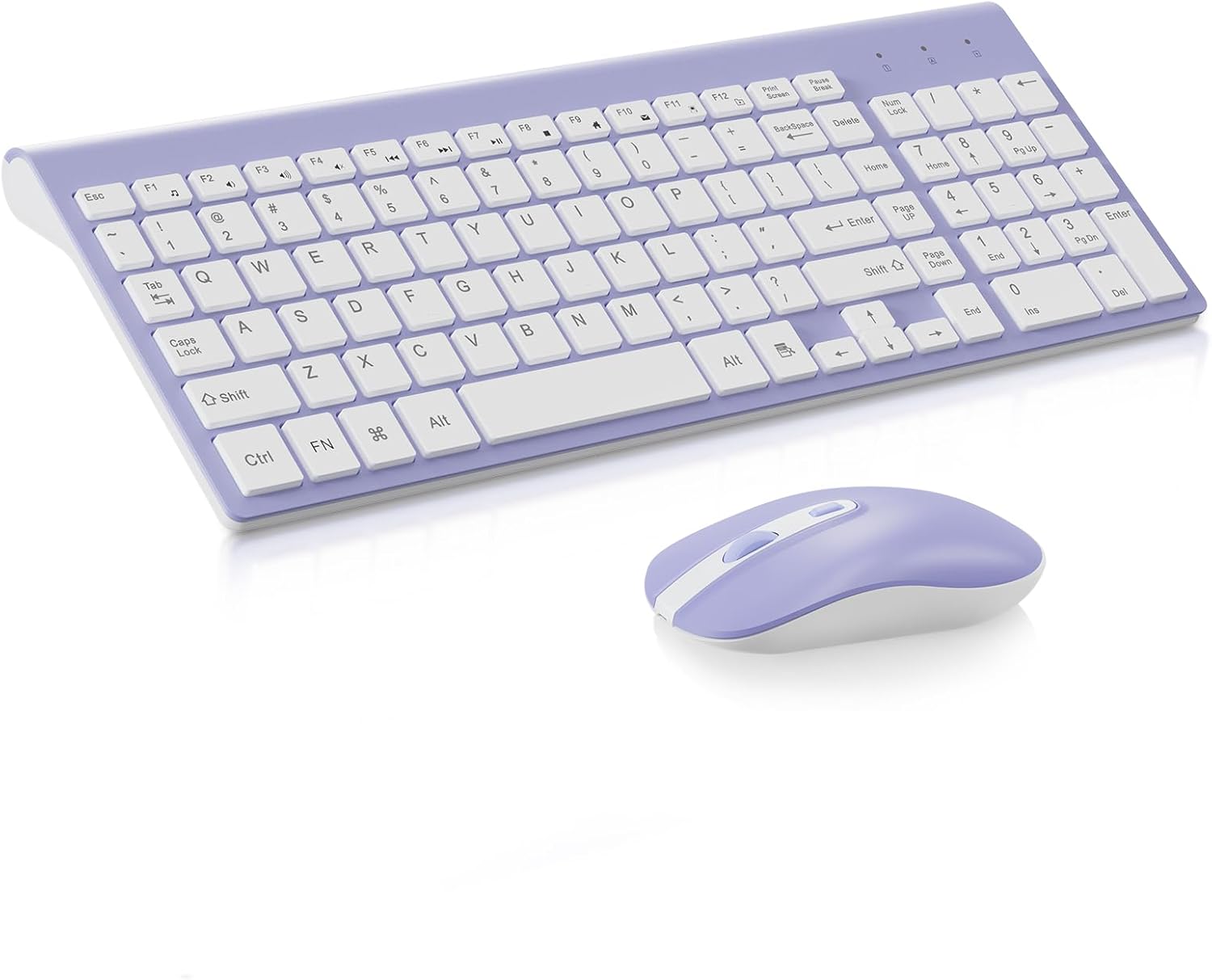 KIT INALÁMBRICO DE TECLADO Y MOUSE CIMETECH MORADO Y BLANCO - 1