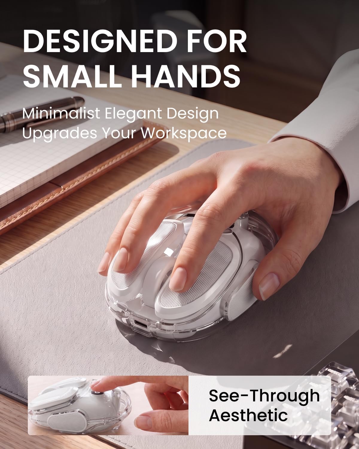 MOUSE INALÁMBRICO SEUNKWANG Q9 BLUETOOTH Y 2.4G CLIC SILENCIOSO BLANCO - 1