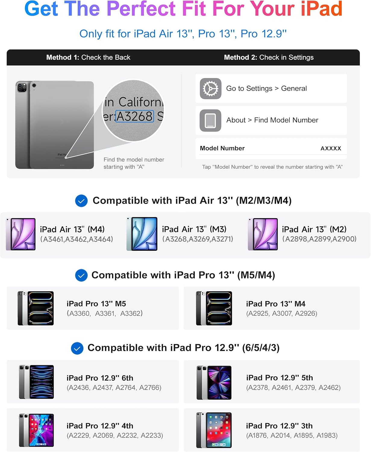 FUNDA CON TECLADO DESMONTABLE Y ROTATORIO 360° HOU PARA IPAD AIR 13' Y PRO 13'/12.9' - 2