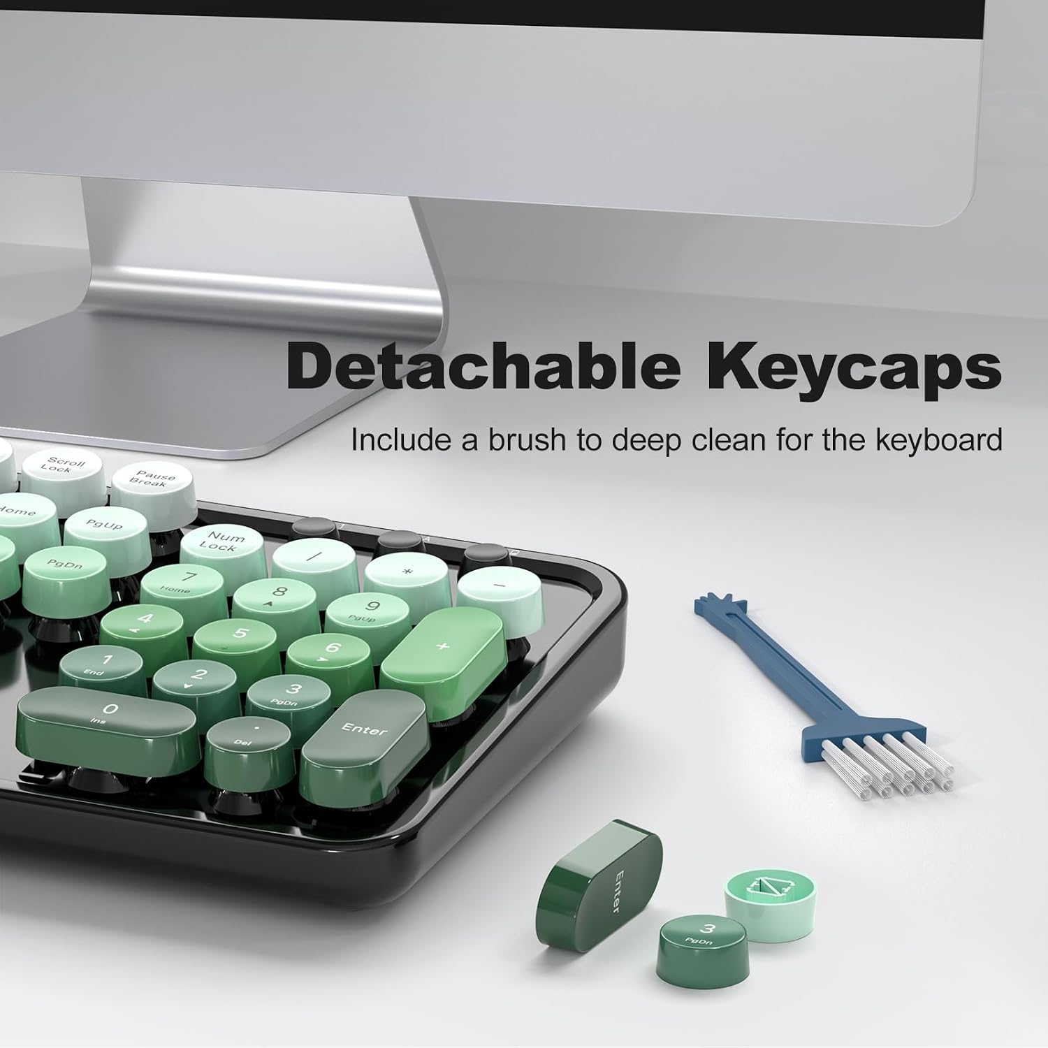 KIT DE TECLADO Y MOUSE INALÁMBRICO MOFII MODELO BLACK GREEN GRADIENT - 5