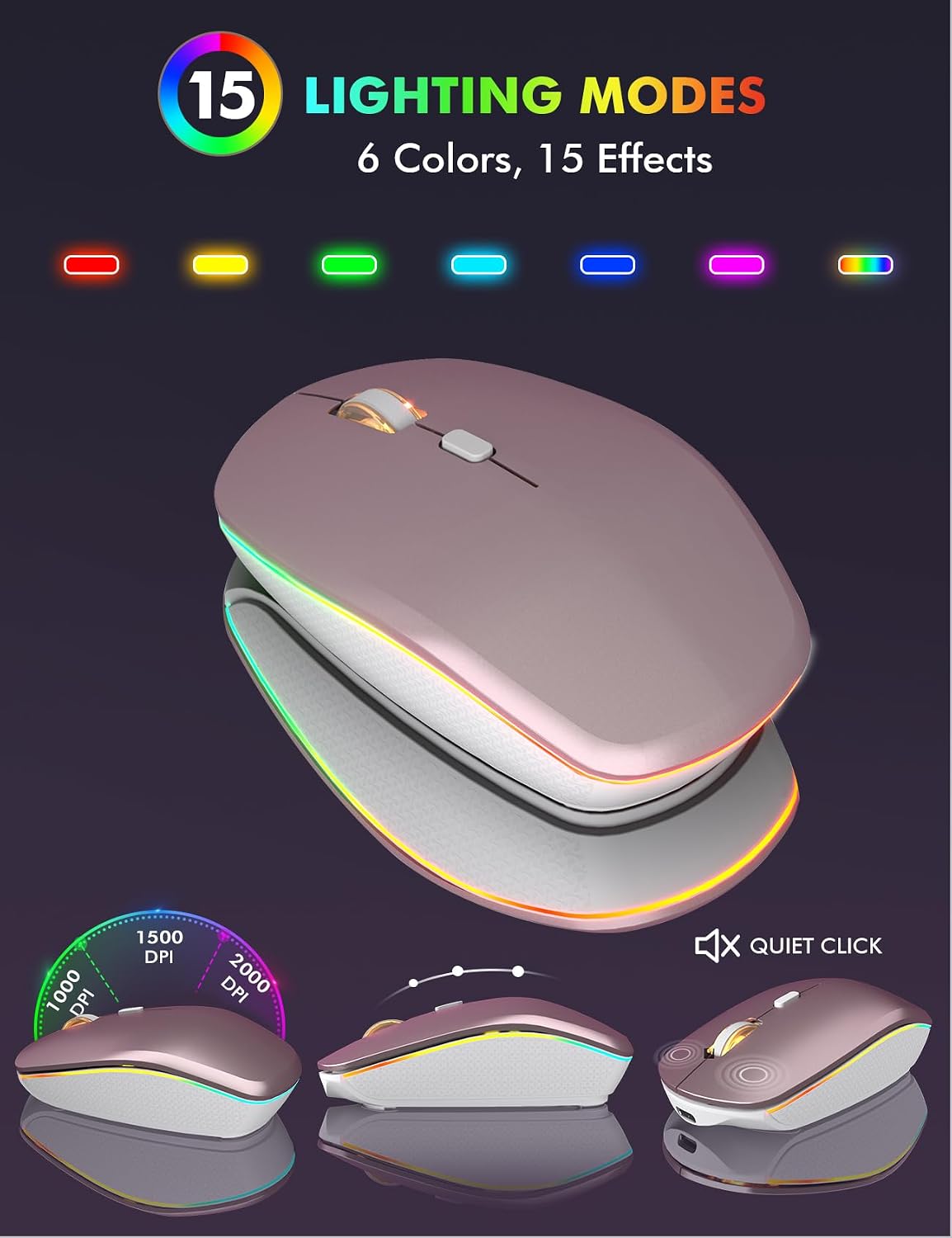 KIT INALÁMBRICO DE TECLADO Y MOUSE TRUEQUE KM42PRO RGB - 4